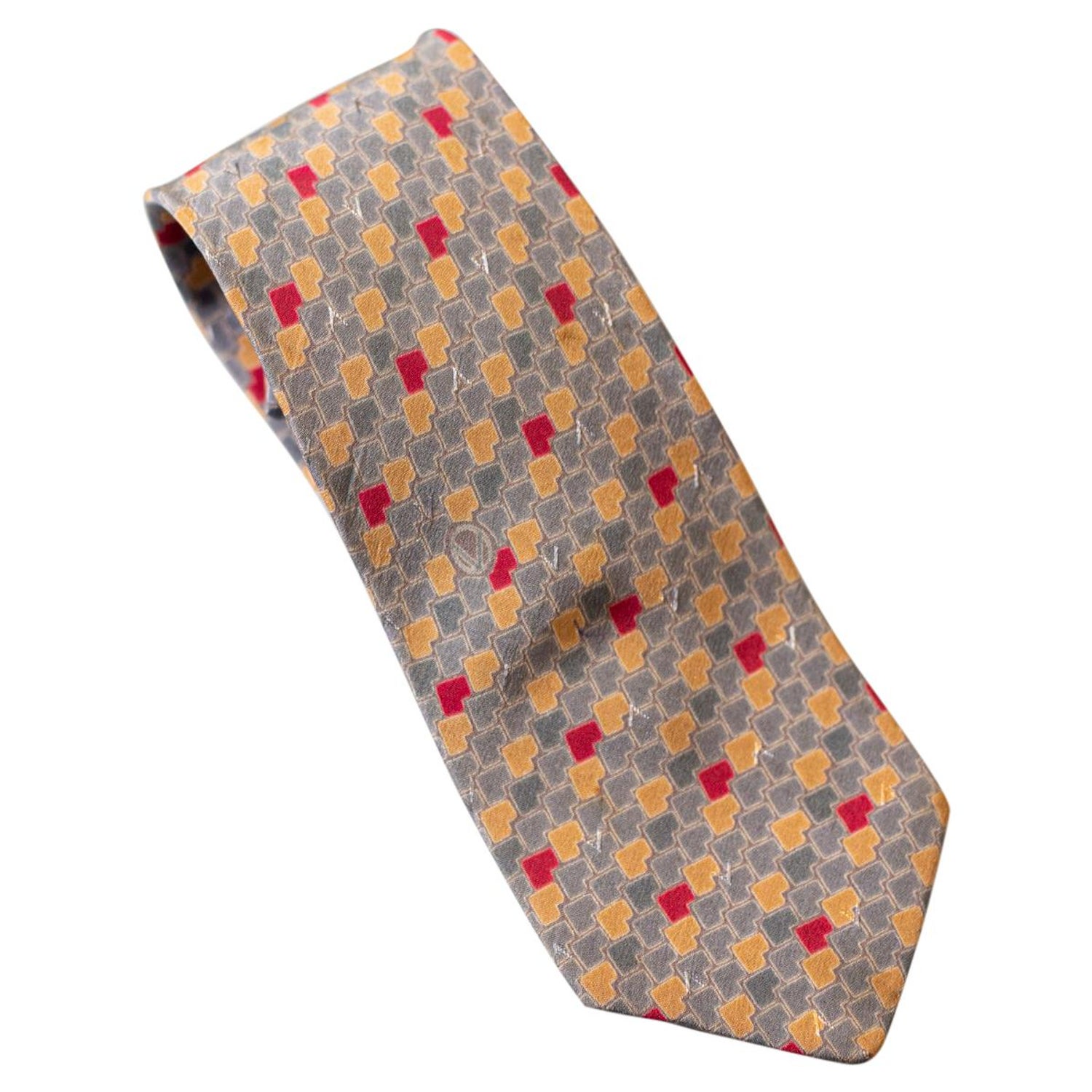 Vintage Valentino all-silk grey tie For Sale at 1stDibs
