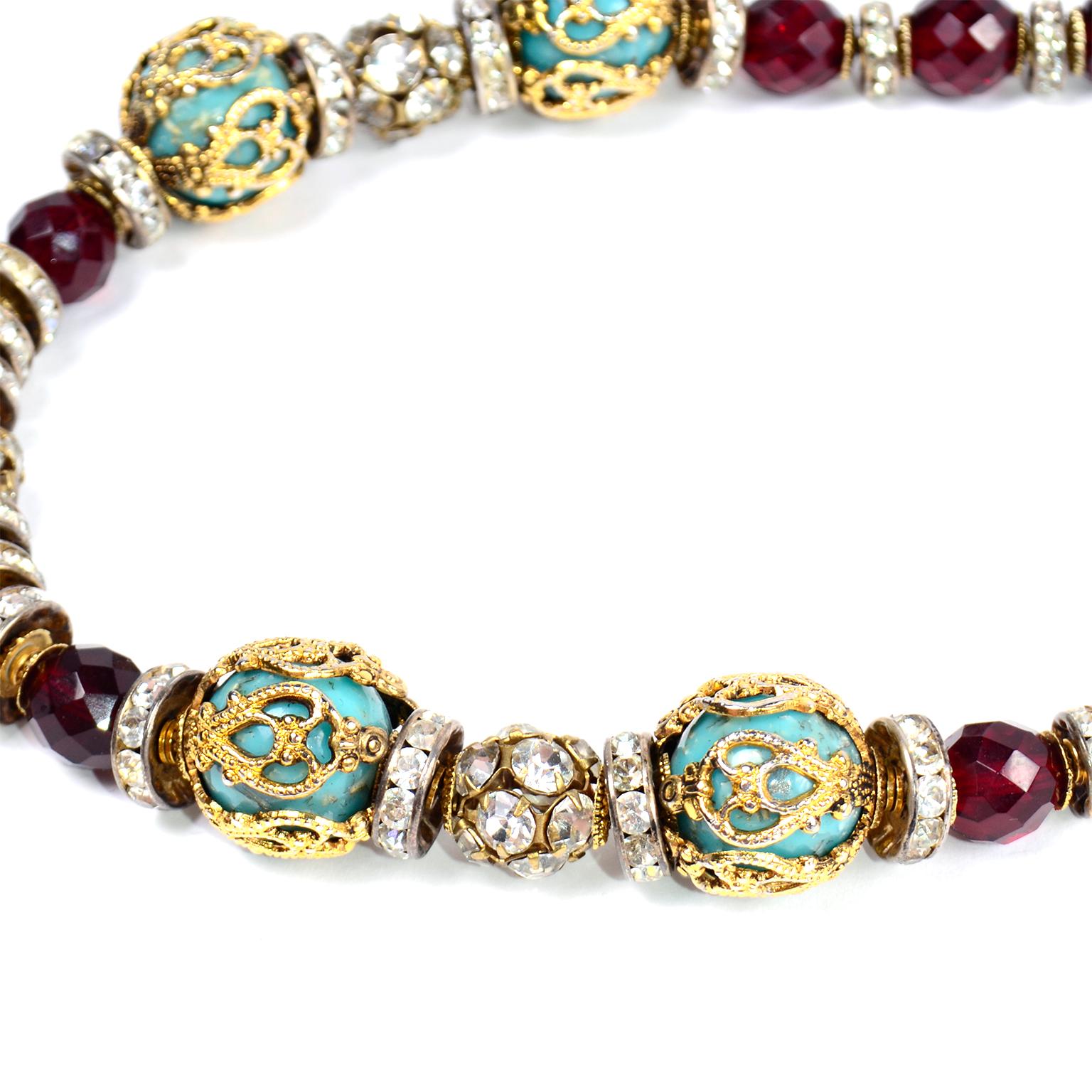 rhinestone necklace beads