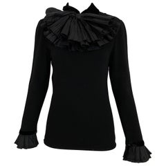 Retro Valentino Black Cashmere Sweater with Bow