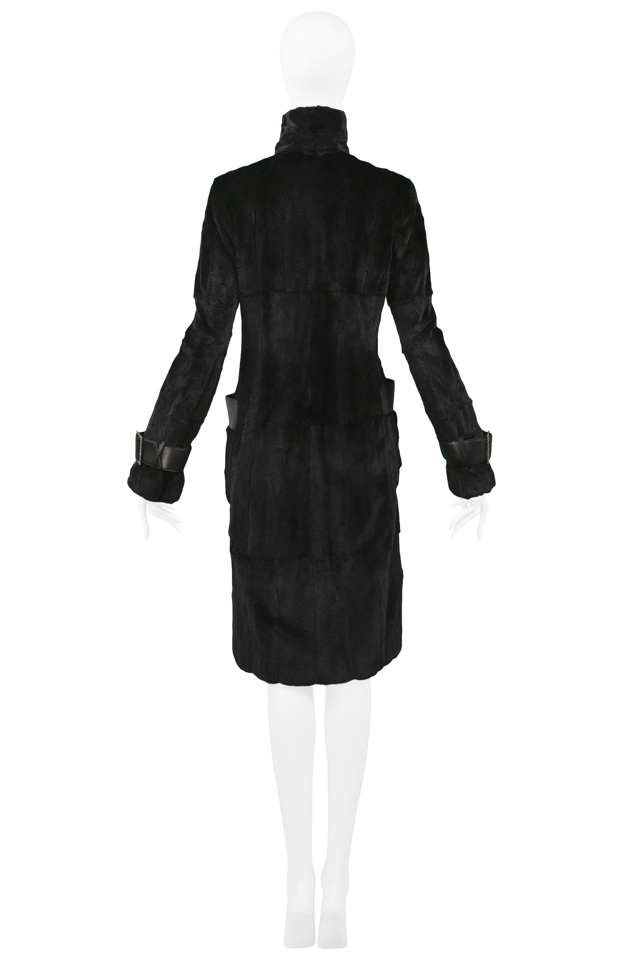 valentino black leather coat
