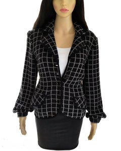 Vintage Valentino Black & White Bijoux Crystal Cardigan Jacket IT 40/ US 4 6