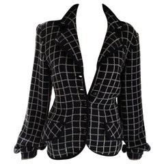 Vintage Valentino Black & White Bijoux Crystal Cardigan Jacket IT 40/ US 4 6