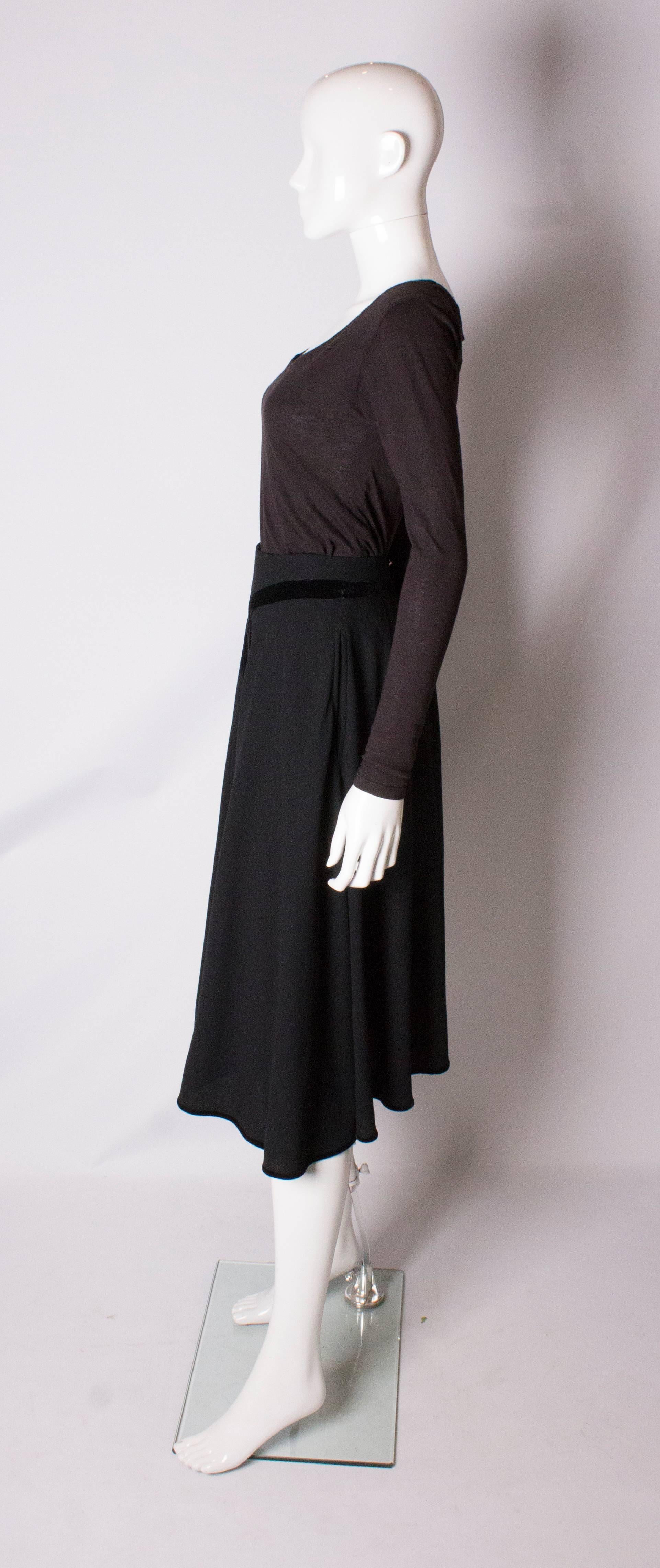 Women's Vintage Valentino Black Wool Skirt For Sale