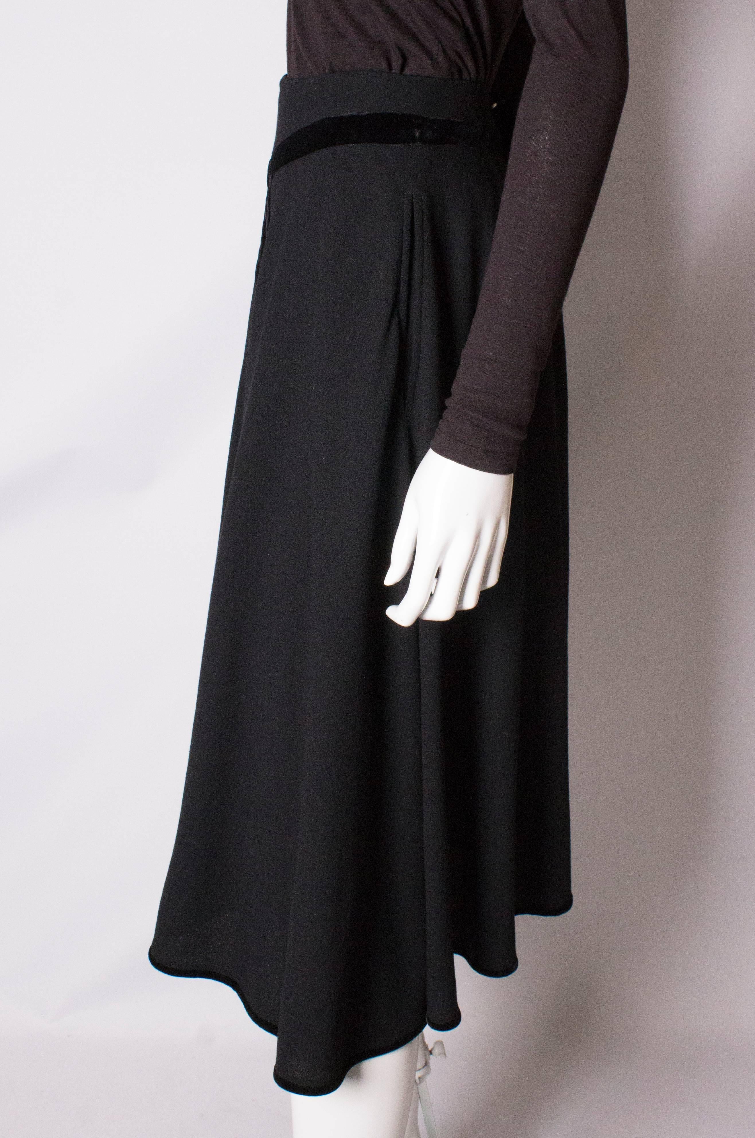 Vintage Valentino Black Wool Skirt For Sale 1