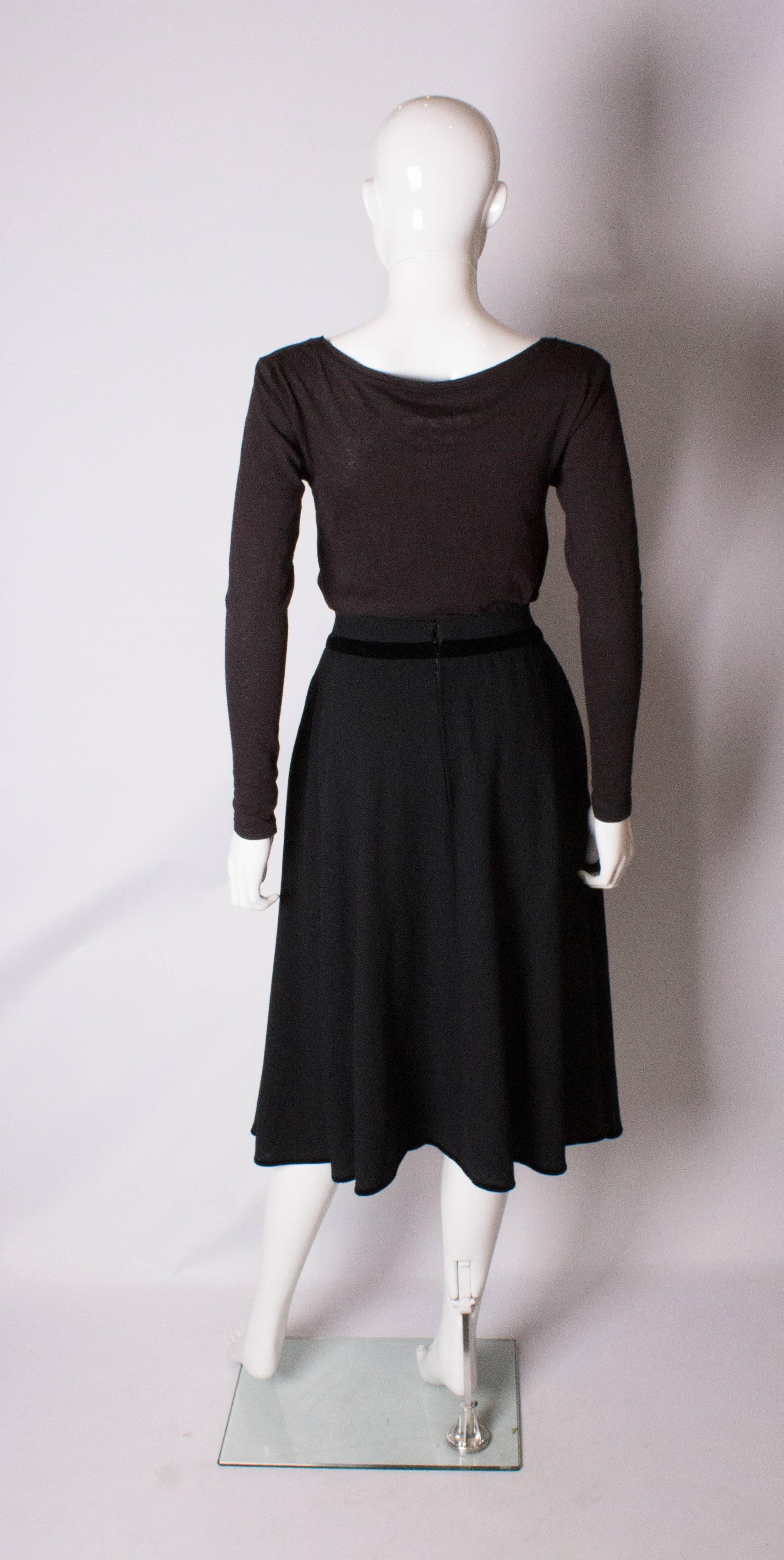 Vintage Valentino Black Wool Skirt For Sale 2