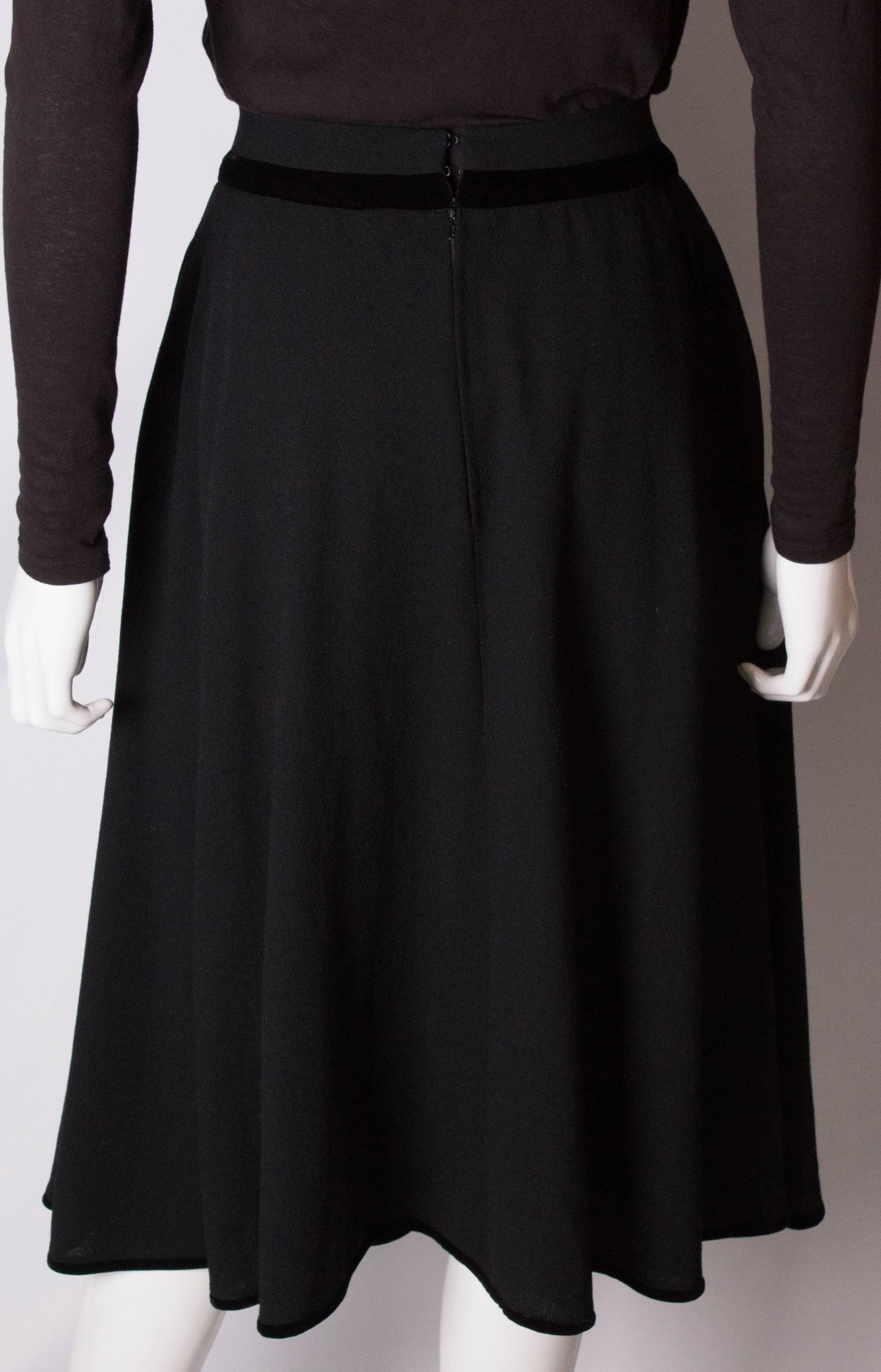 Vintage Valentino Black Wool Skirt For Sale 3