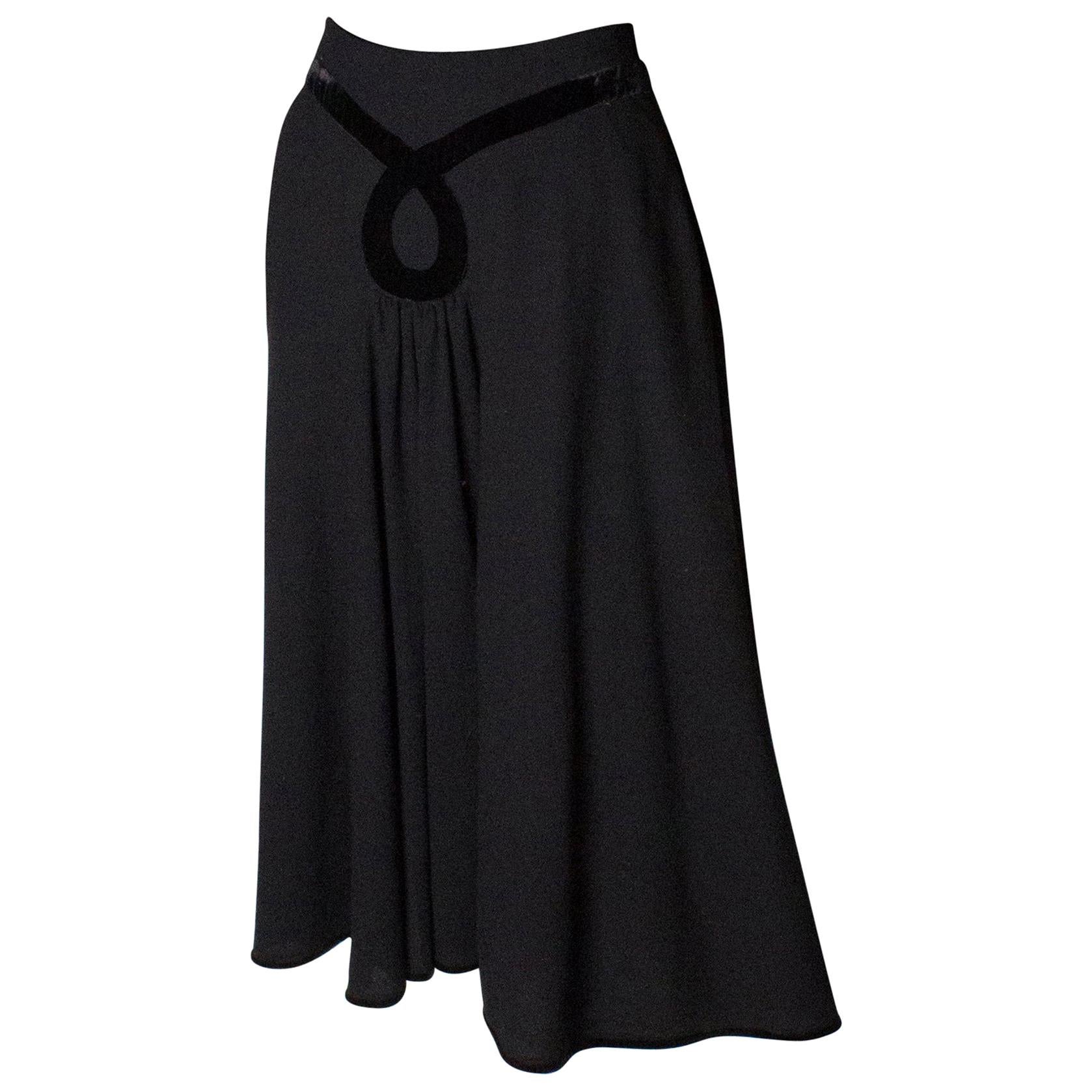 Vintage Valentino Black Wool Skirt For Sale