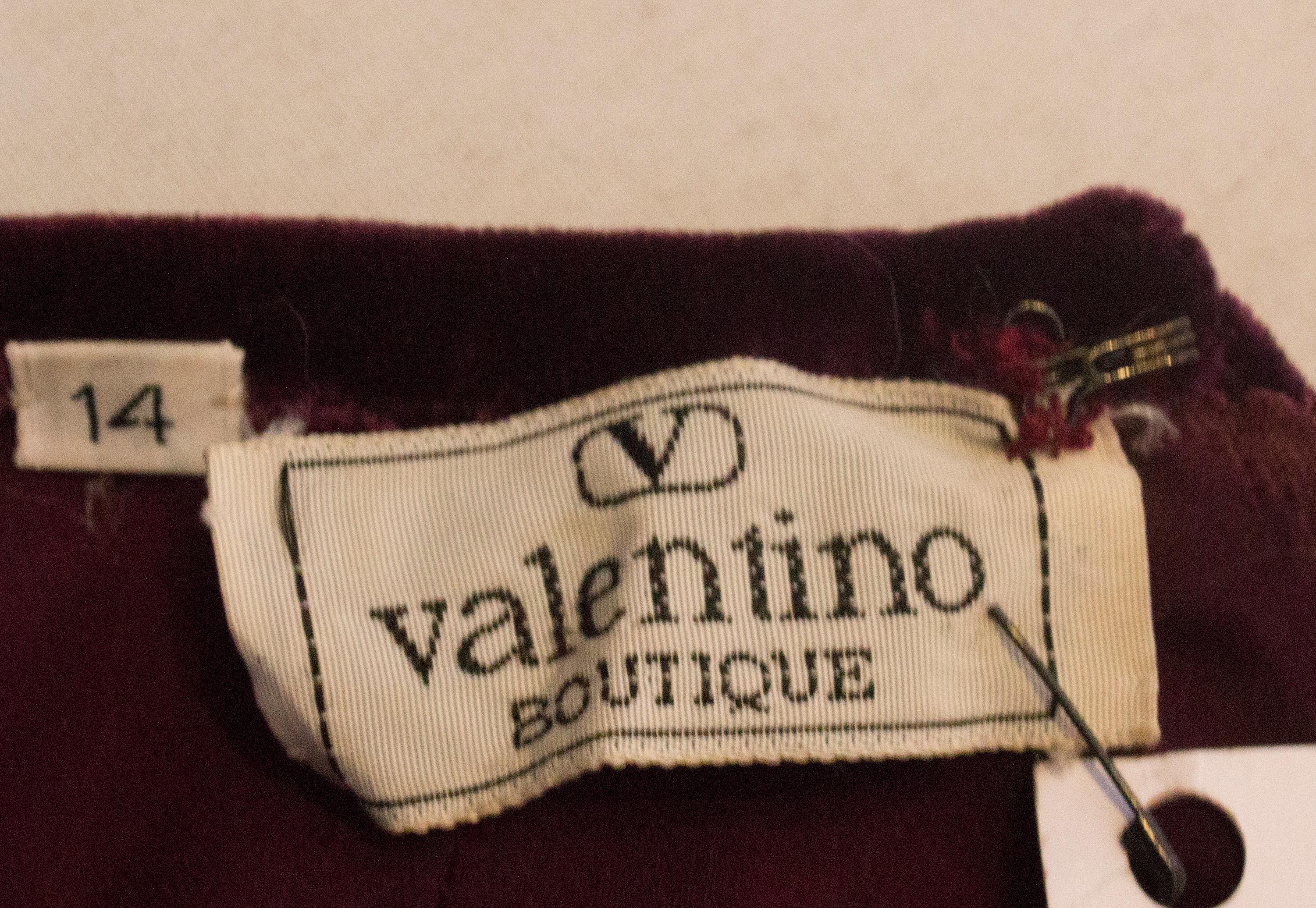 Vintage Valentino Boutique Burgundy Velvet Top 1