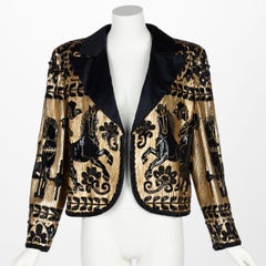 Vintage Valentino Boutique Gold Sequin & Beads Horse Jacket