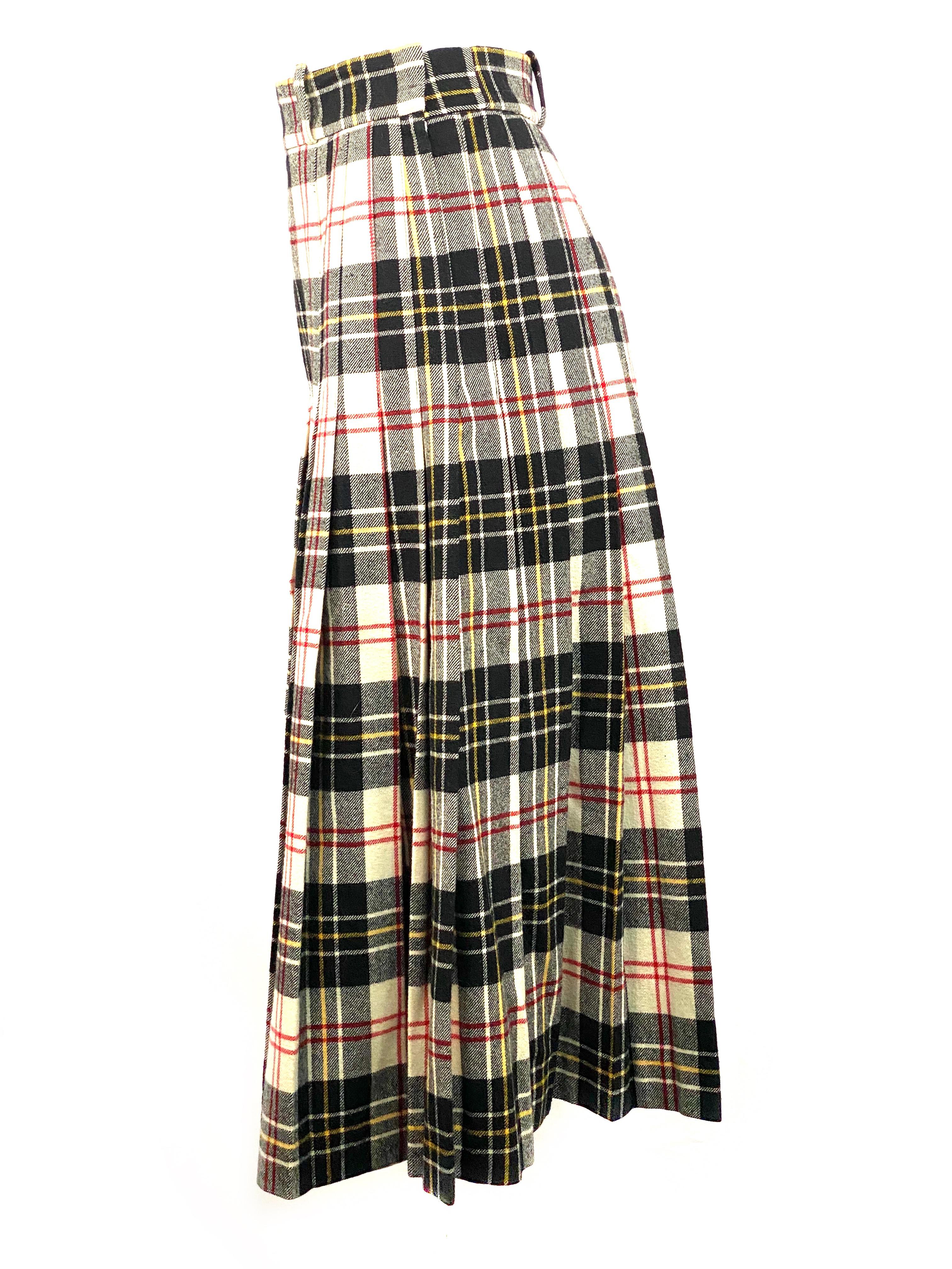 wool plaid skirt
