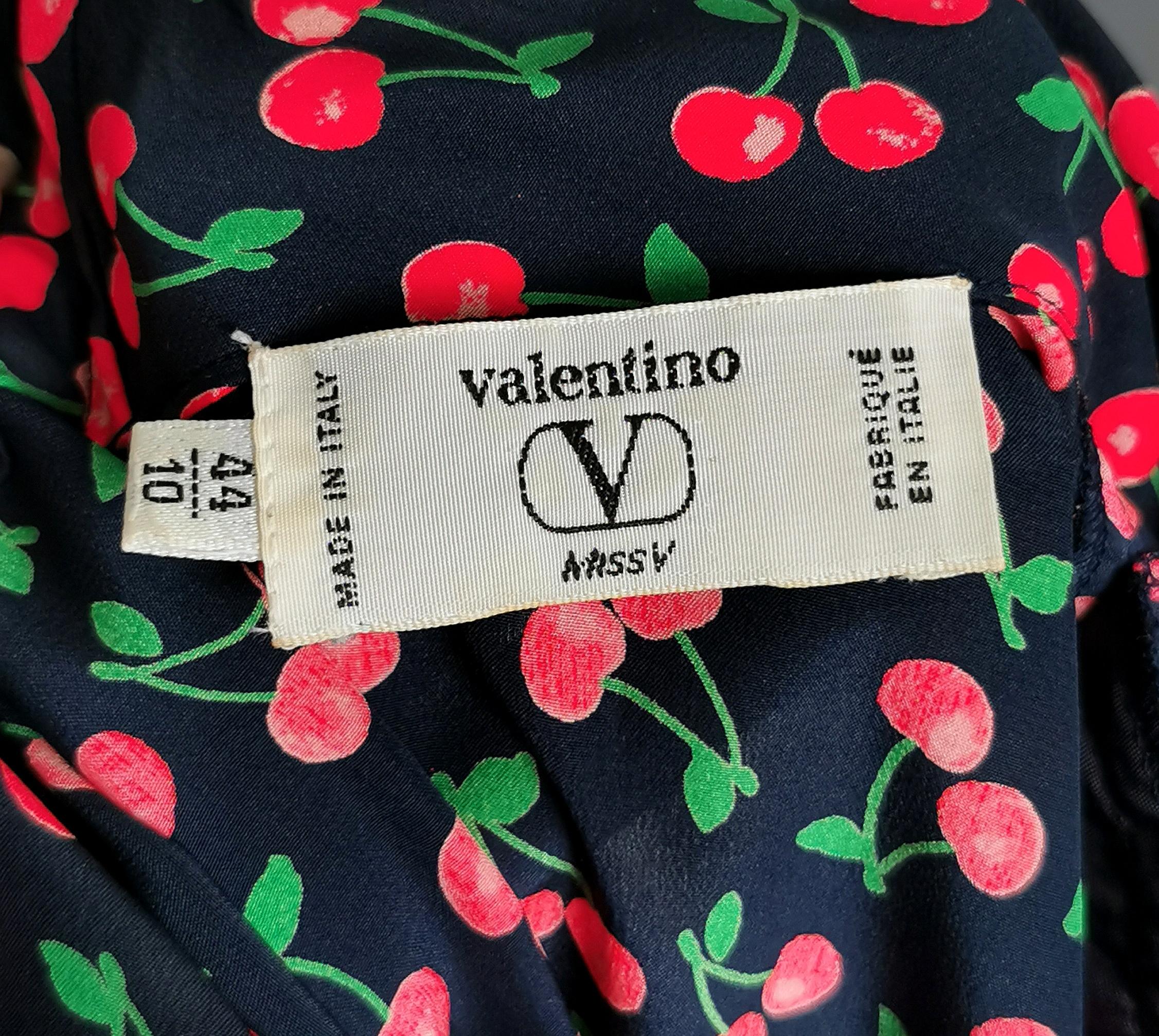 Vintage Valentino cherry print Silk blouse 1