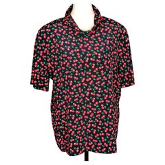 Vintage Valentino cherry print Silk blouse