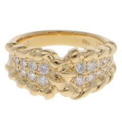 Anello Vintage By con corda di diamanti in oro giallo