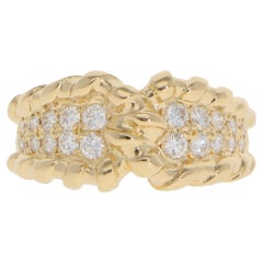 Anillo vintage Valentino de cuerda de diamantes en oro amarillo
