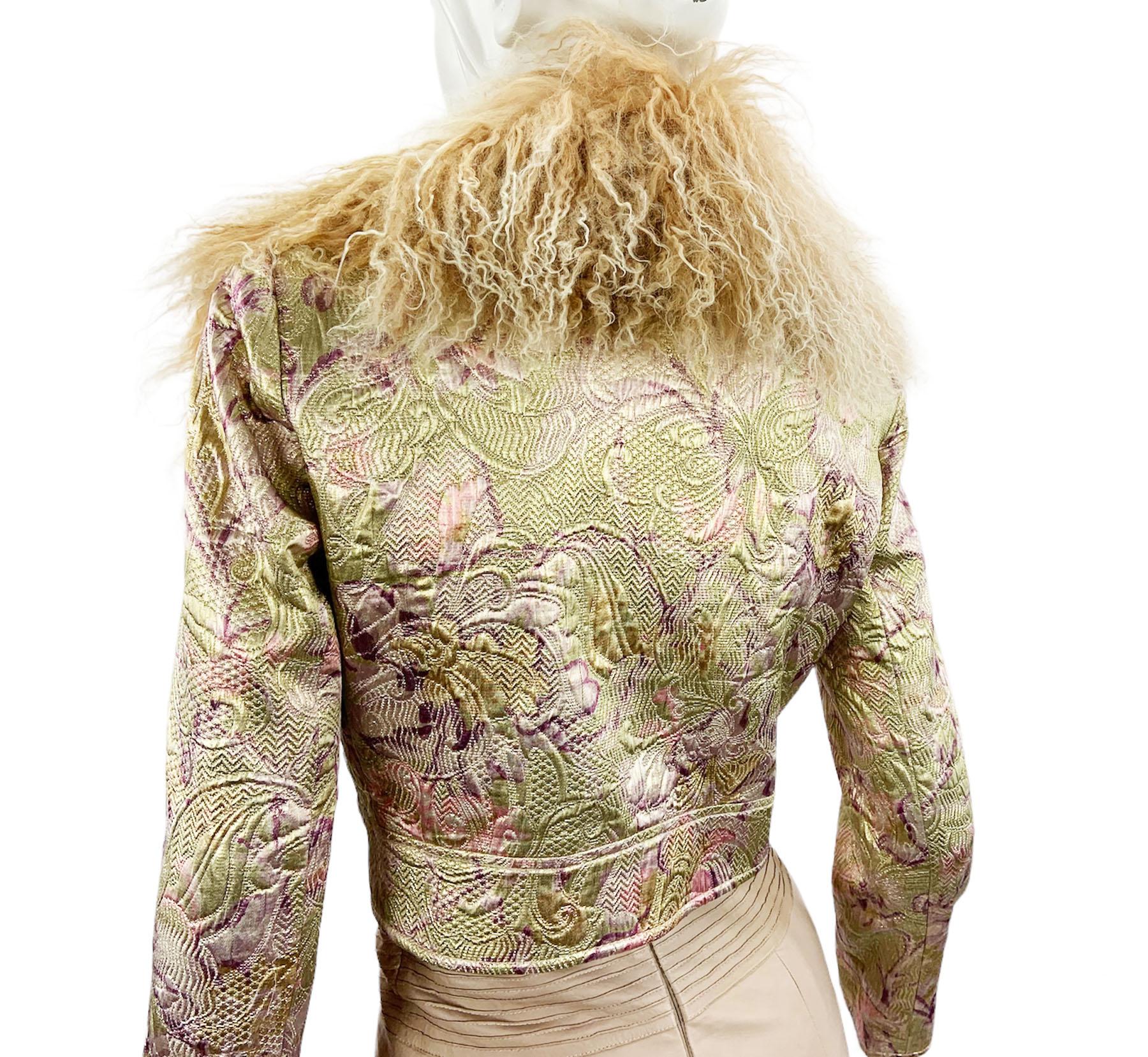 Vintage Valentino F/W 2000 Glitter Silk Brocade Lana Wool Jacket  For Sale 7