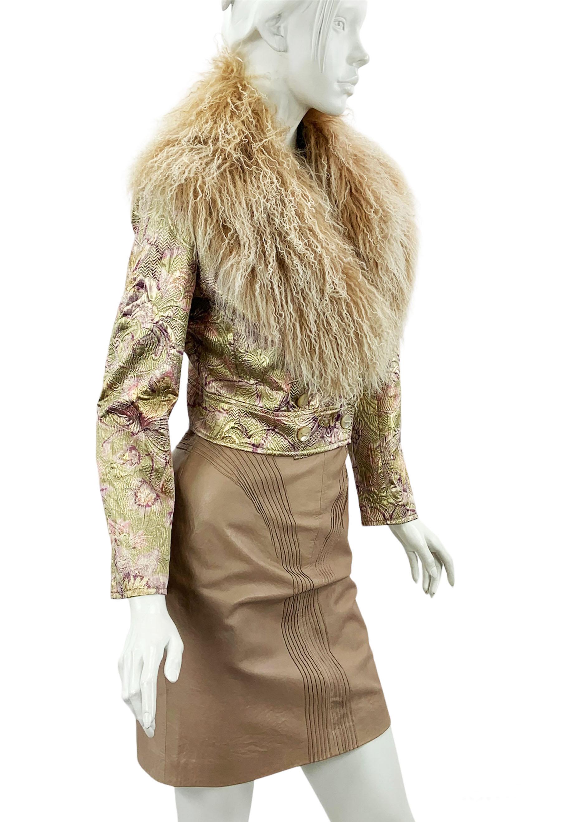 Valentino - Veste vintage en brocart de soie et laine Lana pailletée, automne-hiver 2000  Pour femmes en vente