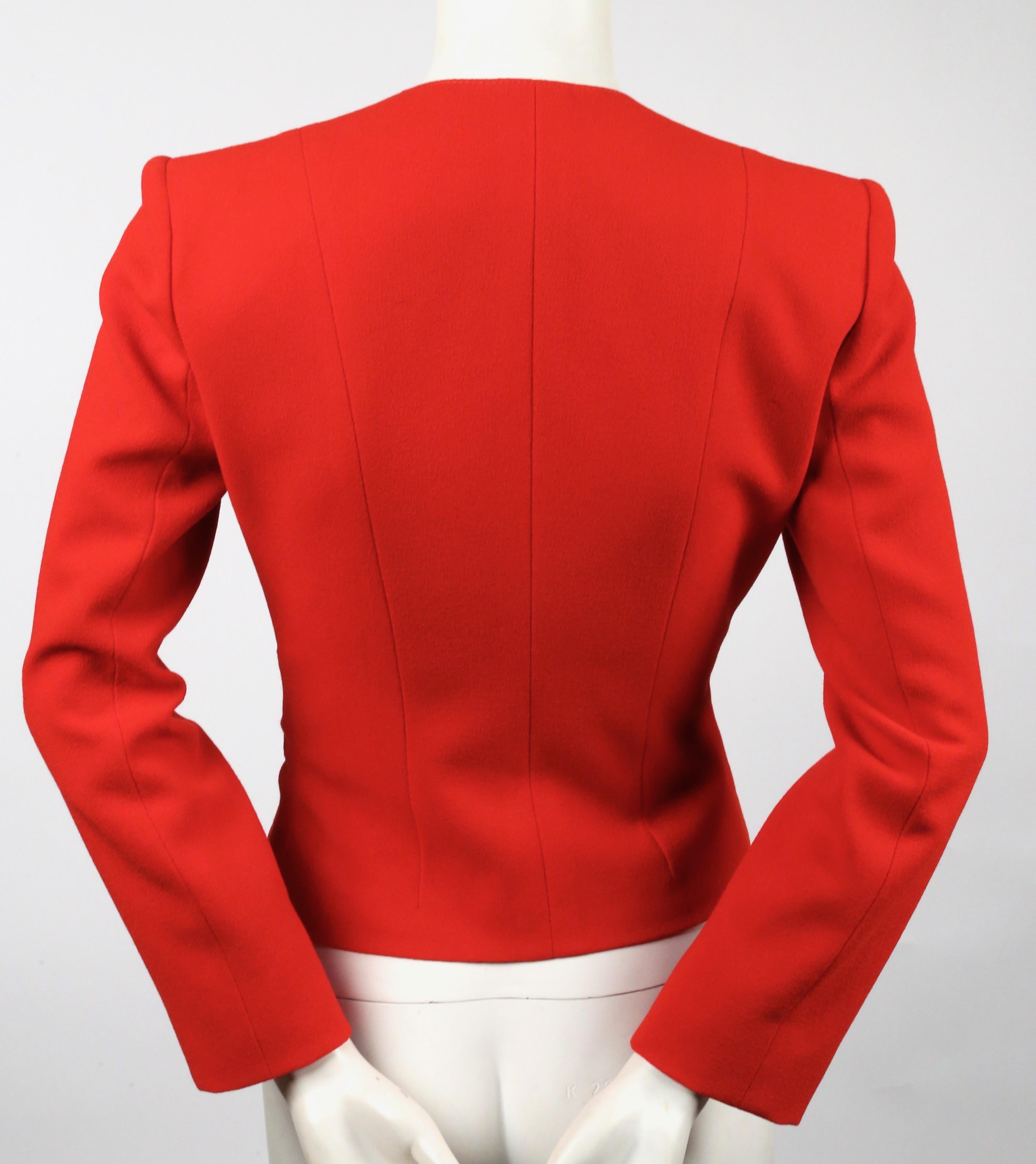fitted red blazer