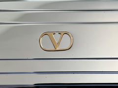 Retro Vintage VALENTINO GARAVANI Cigarette Case with Gold Plated Logo