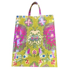 Vintage VALENTINO Garavani RARE PVC Floral Reusable Tote Bag MADE IN ITALY 1999