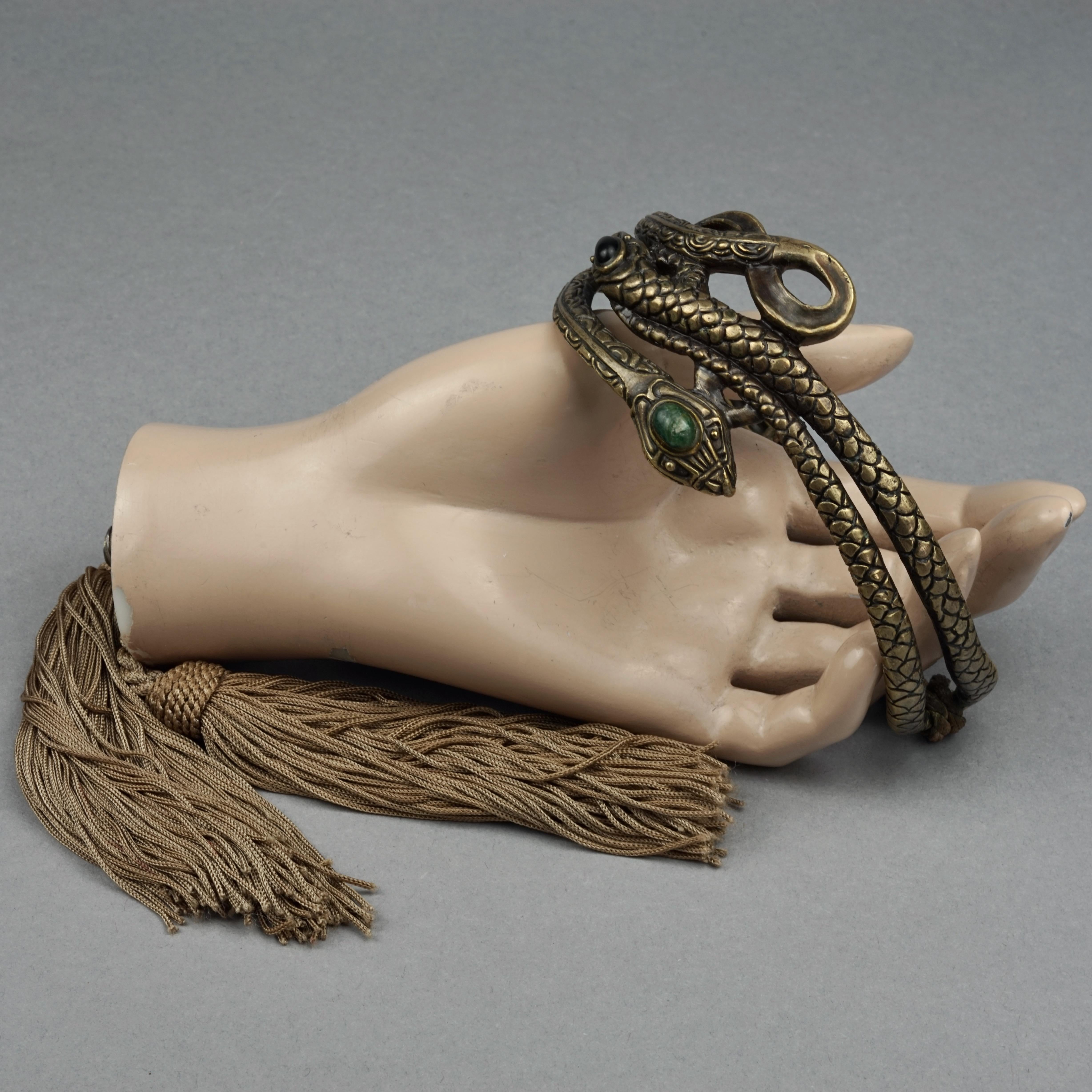 Vintage VALENTINO GARAVANI Snake Tassel Choker Necklace 6