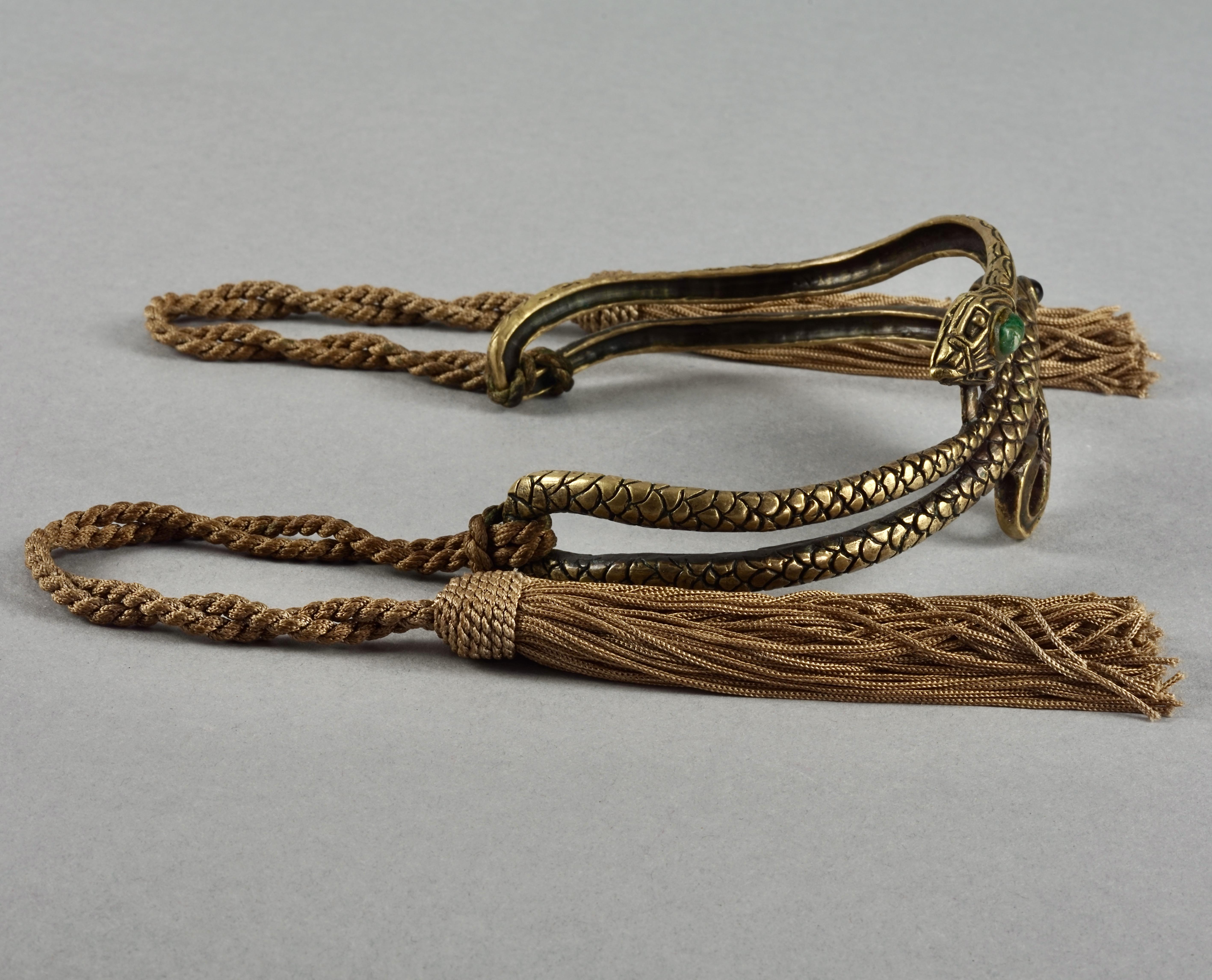 Vintage VALENTINO GARAVANI Snake Tassel Choker Necklace 2