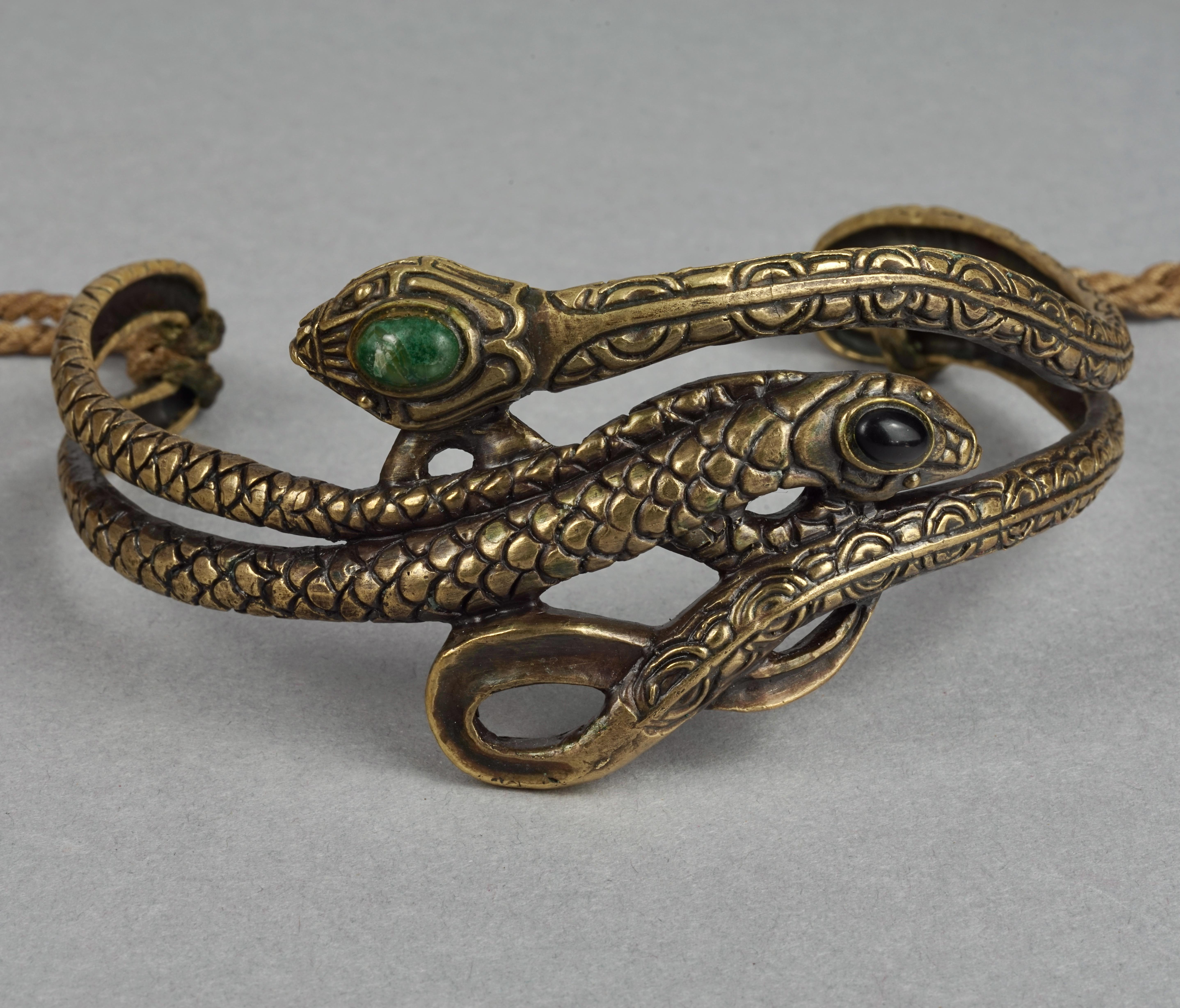 Vintage VALENTINO GARAVANI Snake Tassel Choker Necklace 4