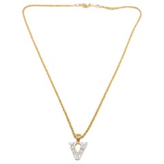 Vintage VALENTINO Gold Plated Pendant Necklace 1990s