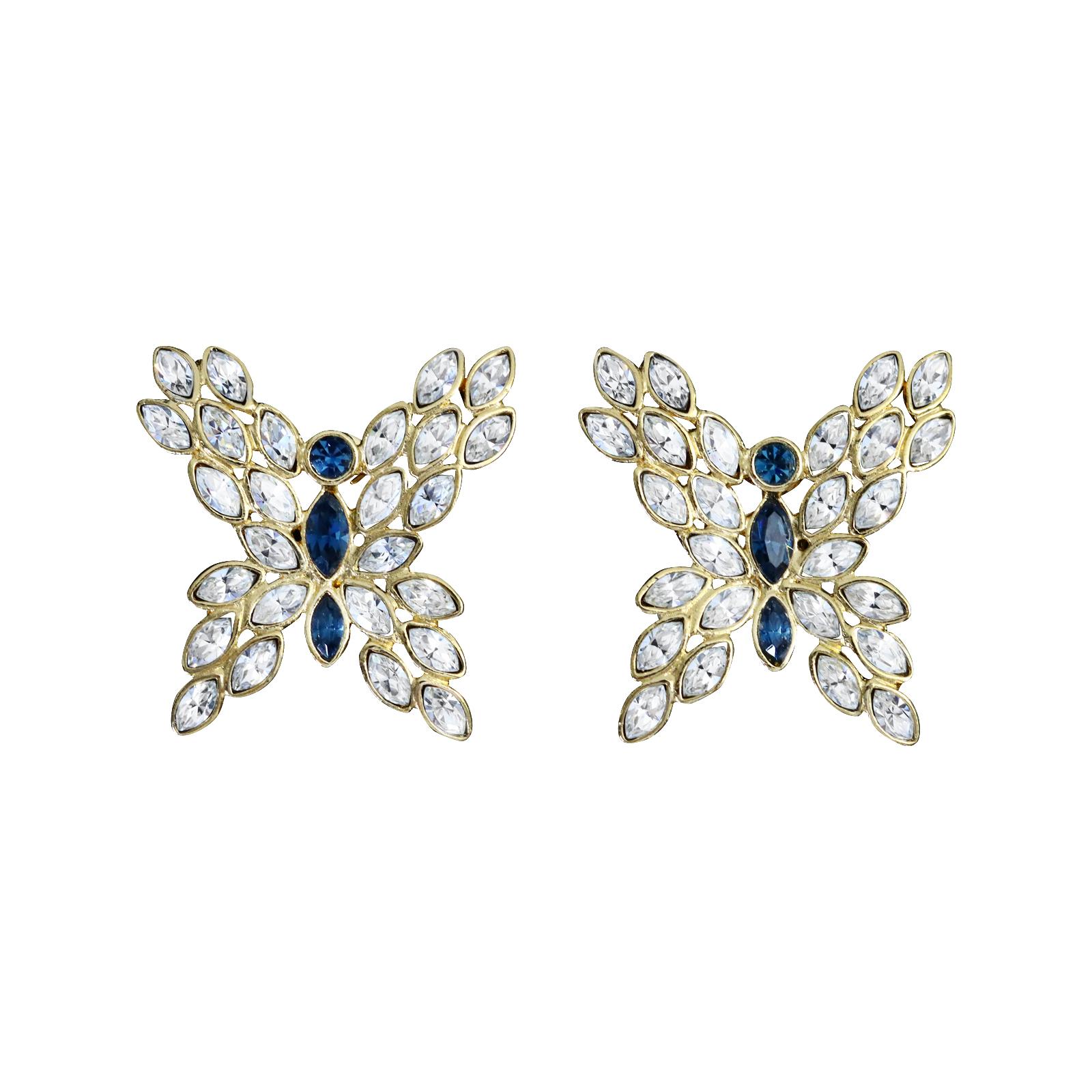 rhinestone butterfly earrings