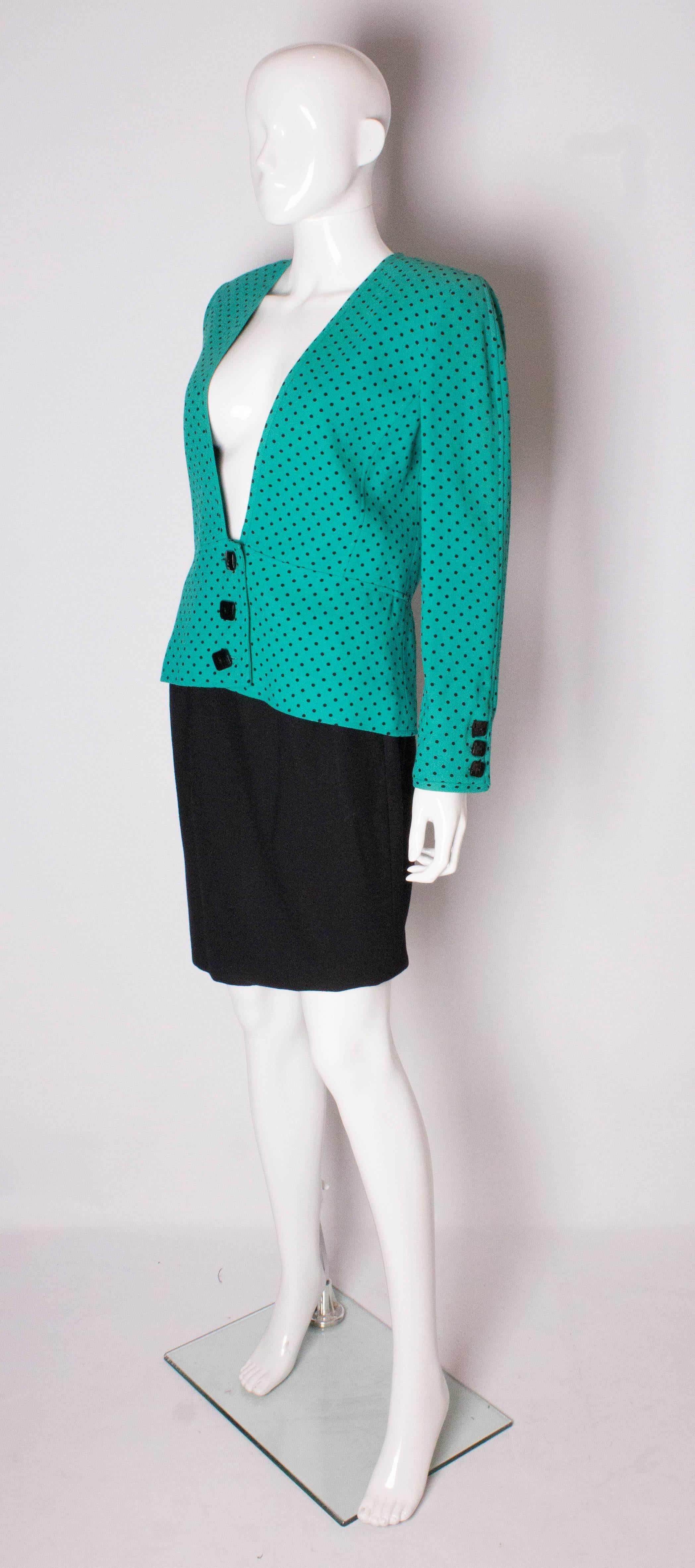 Vintage Valentino Jacket Polka Dot In Good Condition For Sale In London, GB