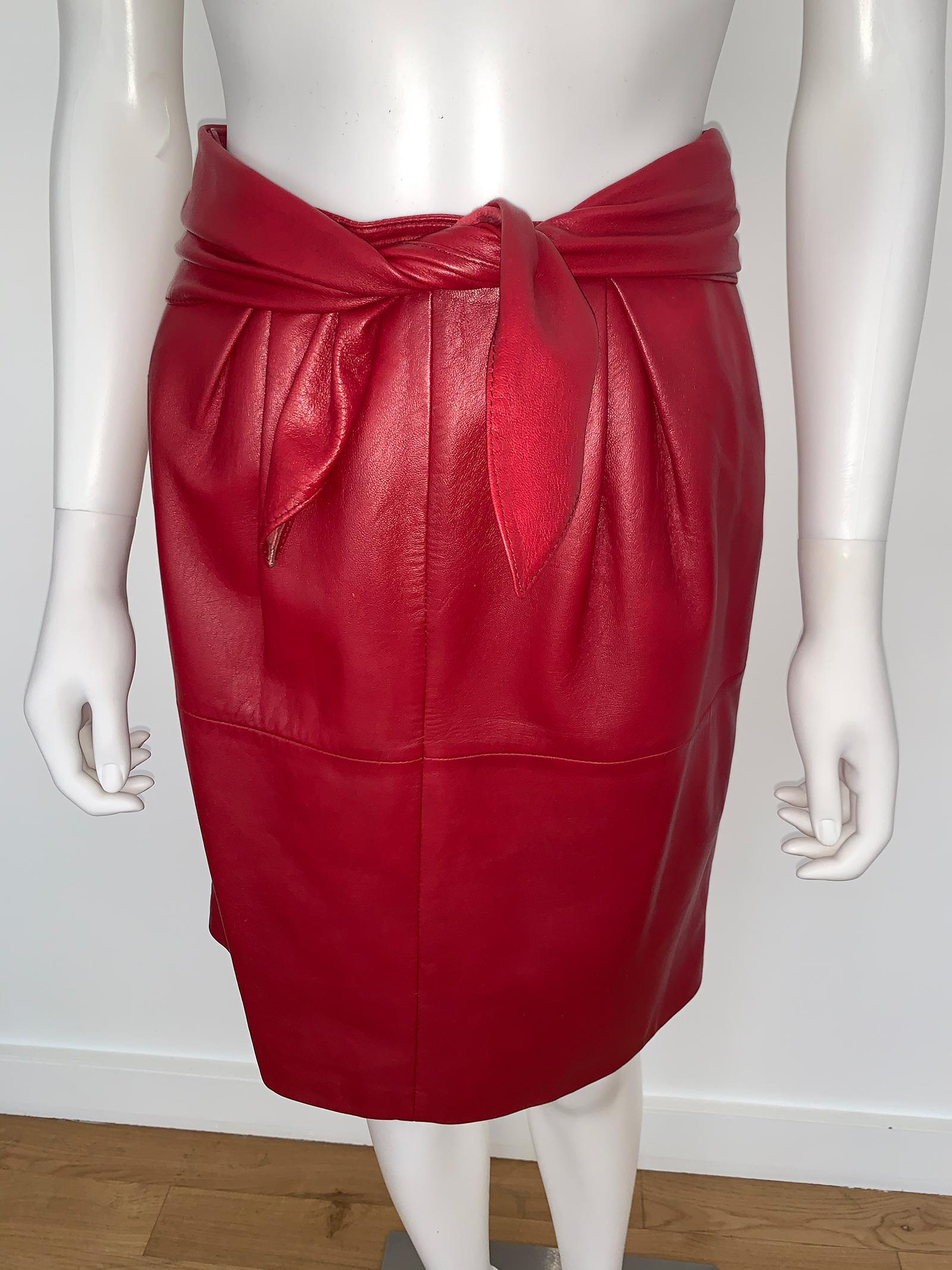 valentino leather skirt