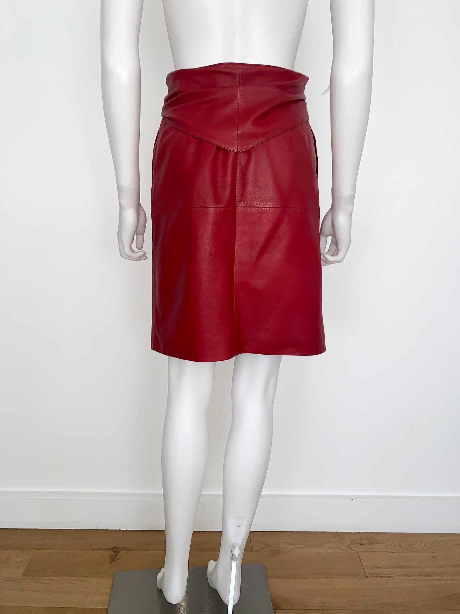 Vintage Valentino Leather Pencil Skirt  1