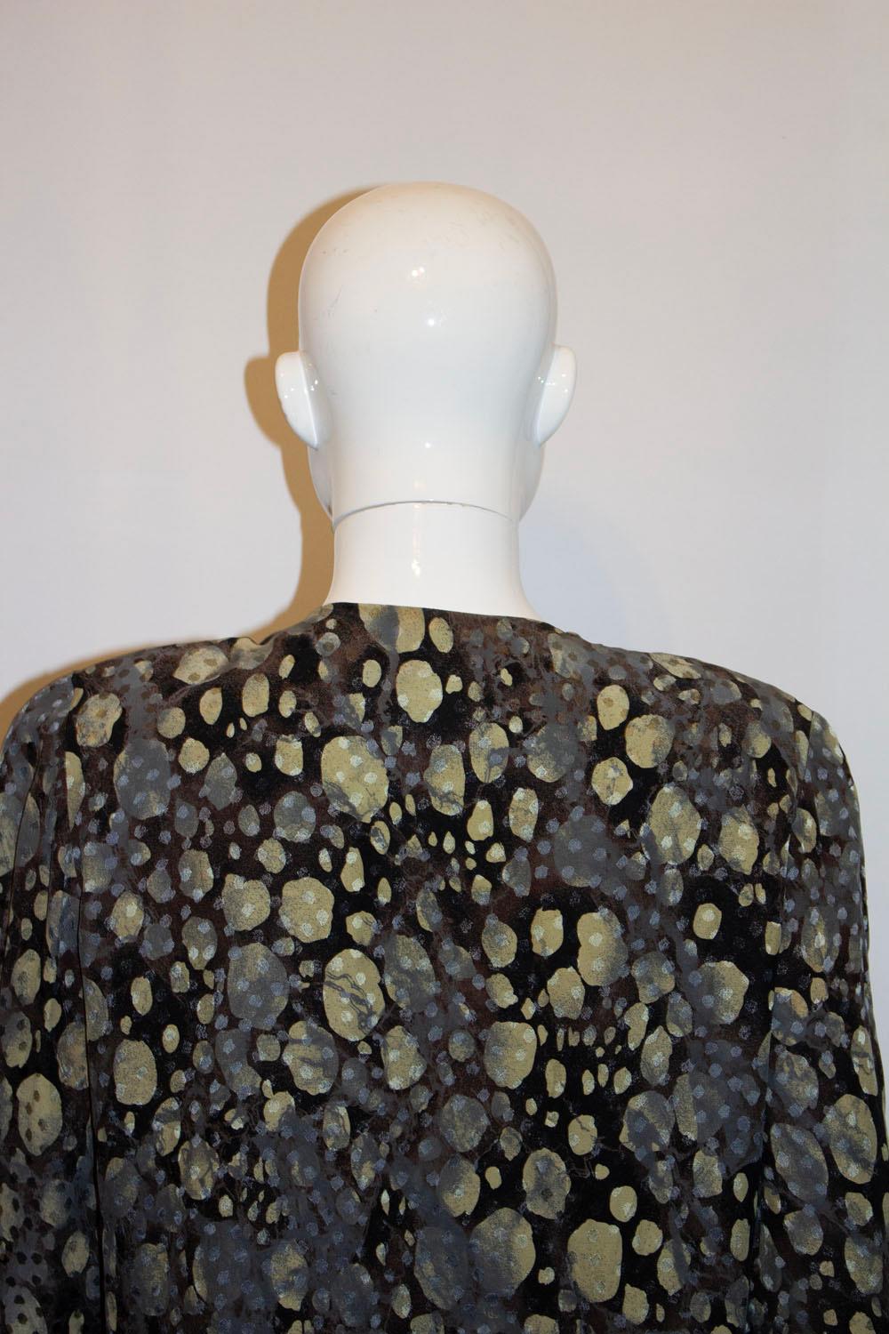 Vintage Valentino Miss V Multicolour Silk Blouse with Interesting Collar. For Sale 1