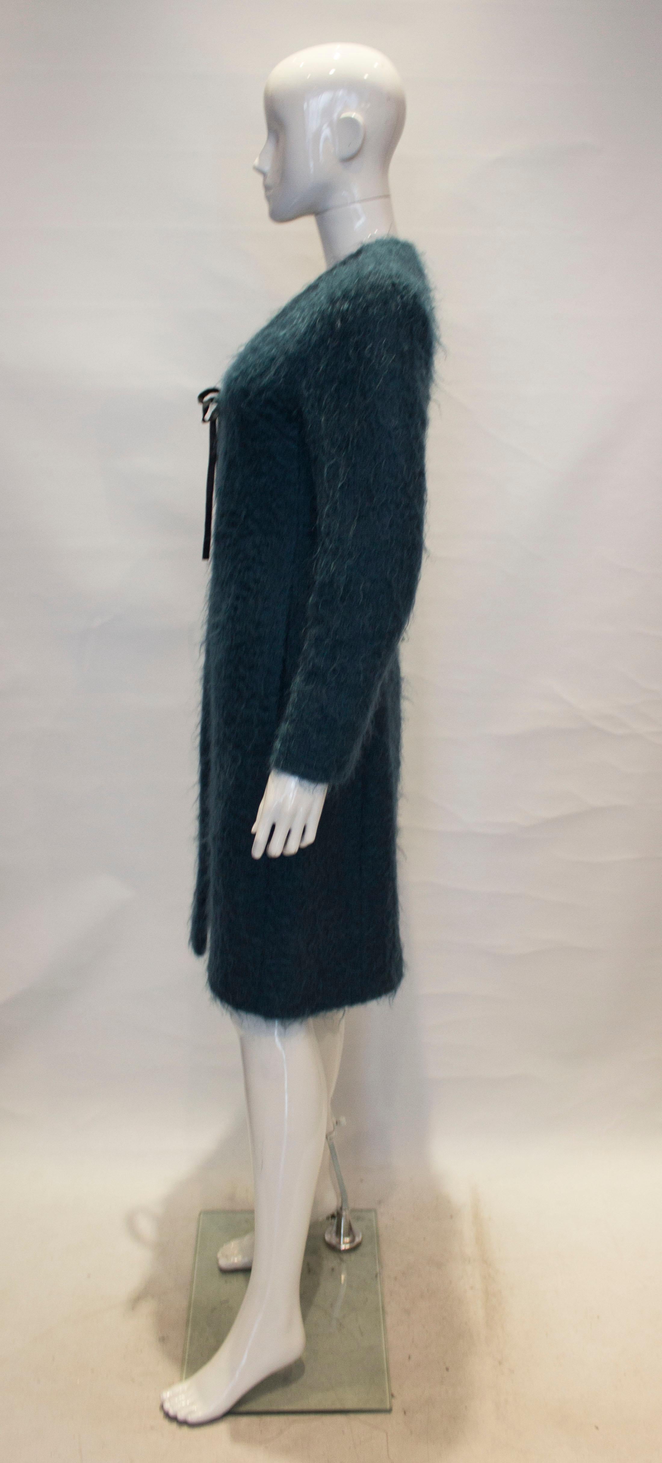 Blue Vintage Valentino Mohair Coat For Sale