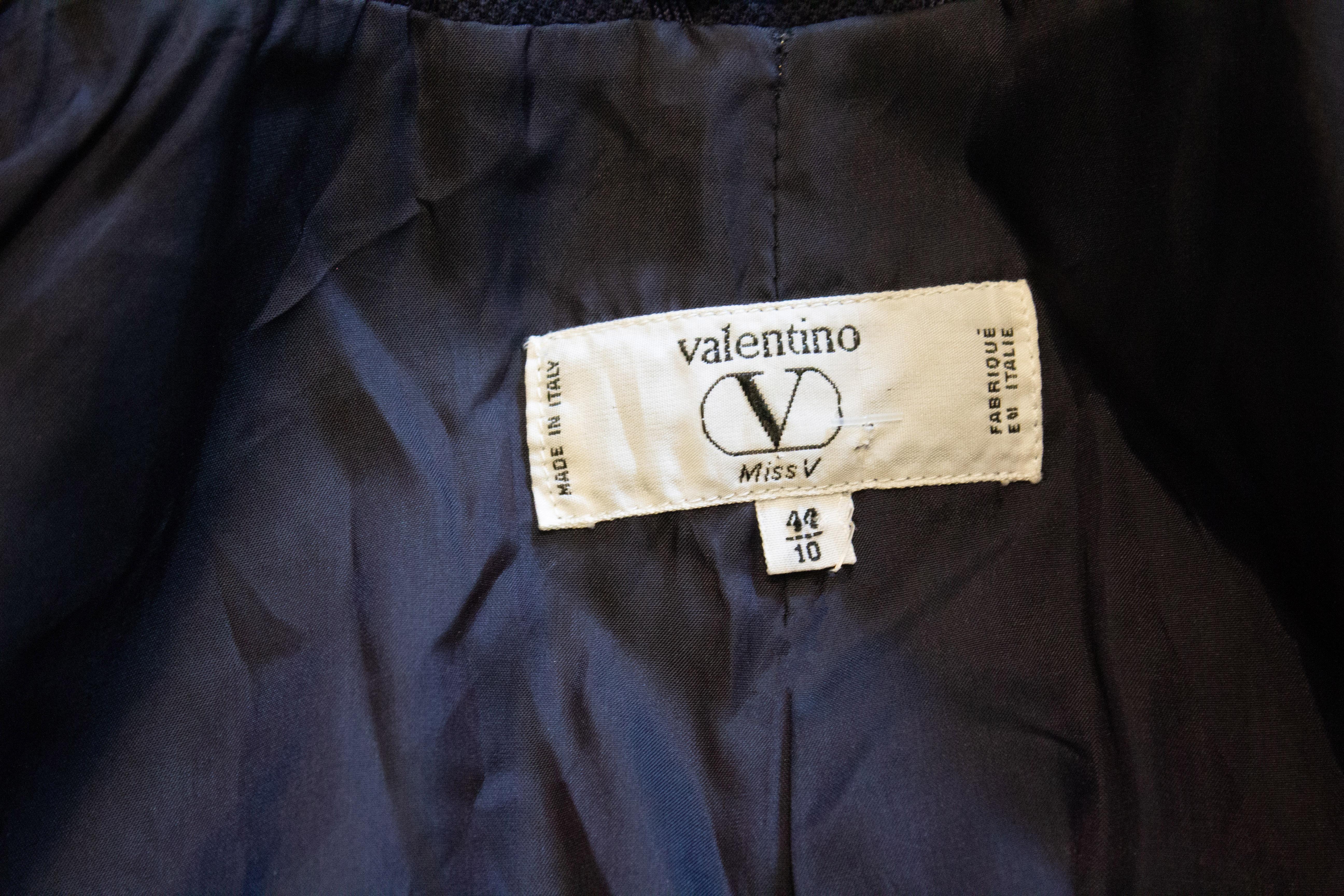 Black Vintage Valentino Navy Blue Jacket