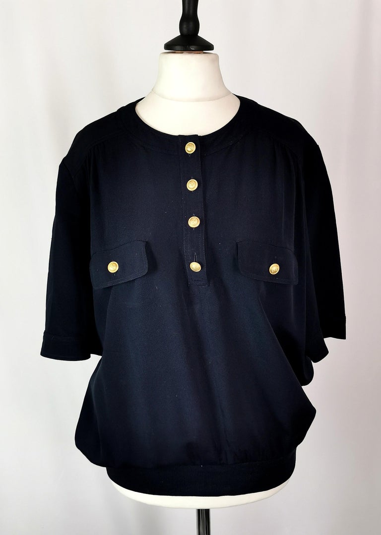 Vintage Gold Silk Valentino Blouse | M/L