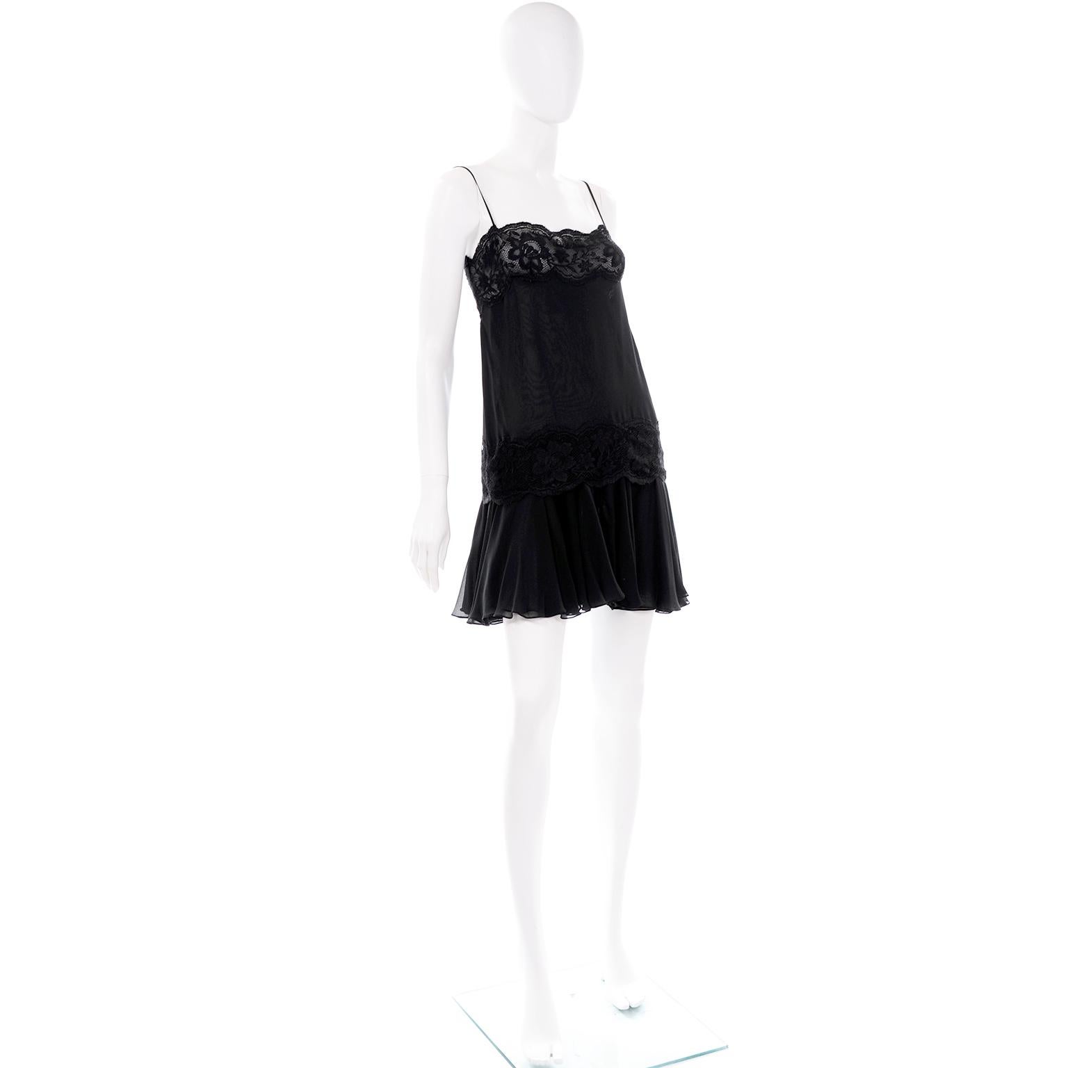 black silk lace dress