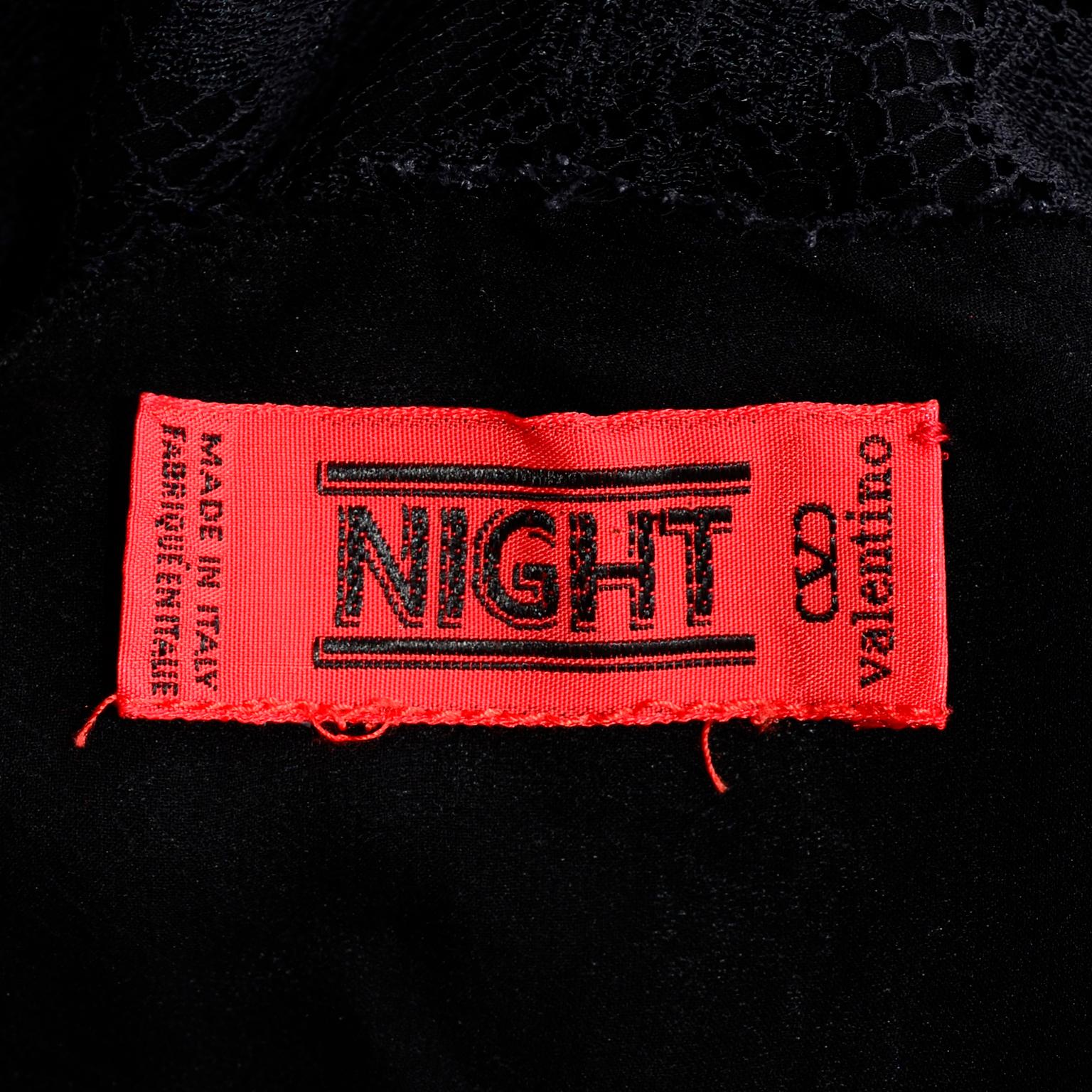 Vintage Valentino Night Black Silk & Lace Slip Evening Dress 2