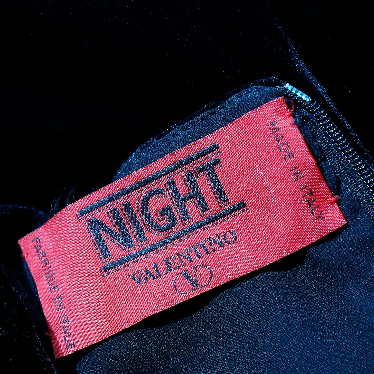 Vintage Valentino Night Black Velvet and Lace Evening Dress 5