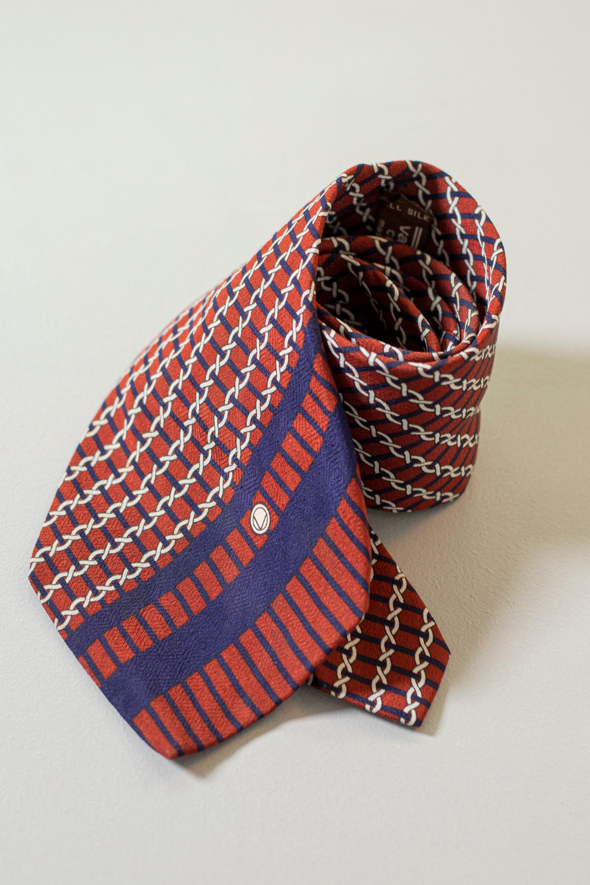 valentino vintage red necktie retro silk tie