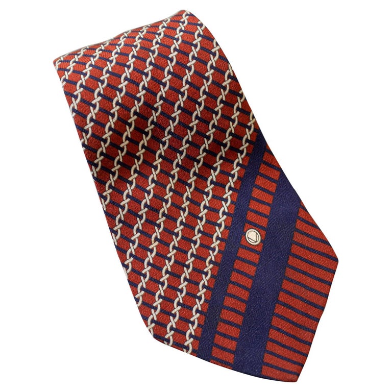 Vintage Valentino red and blue all-silk tie For Sale at 1stDibs