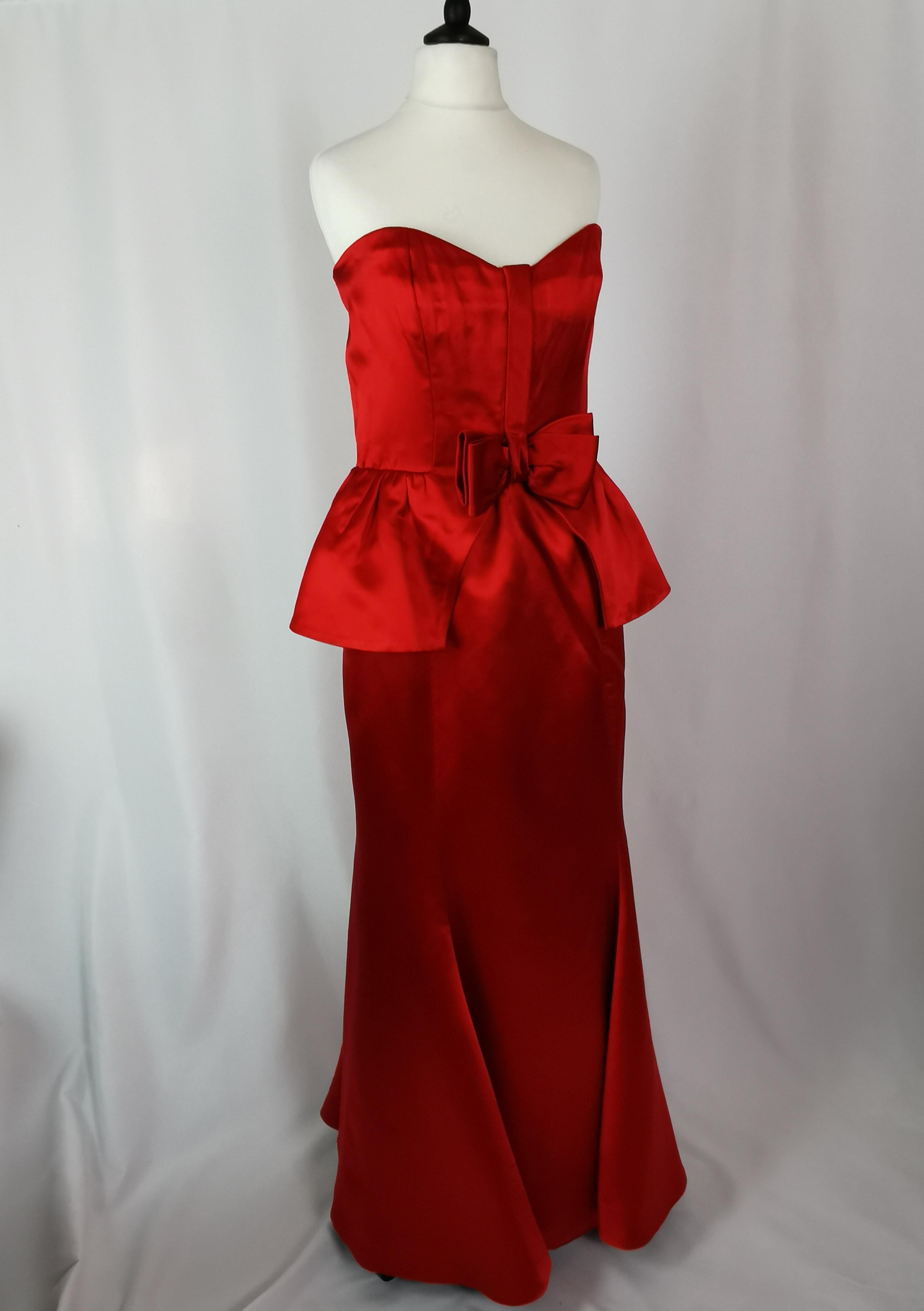 Vintage Valentino Red satin ball gown dress, Evening dress  9