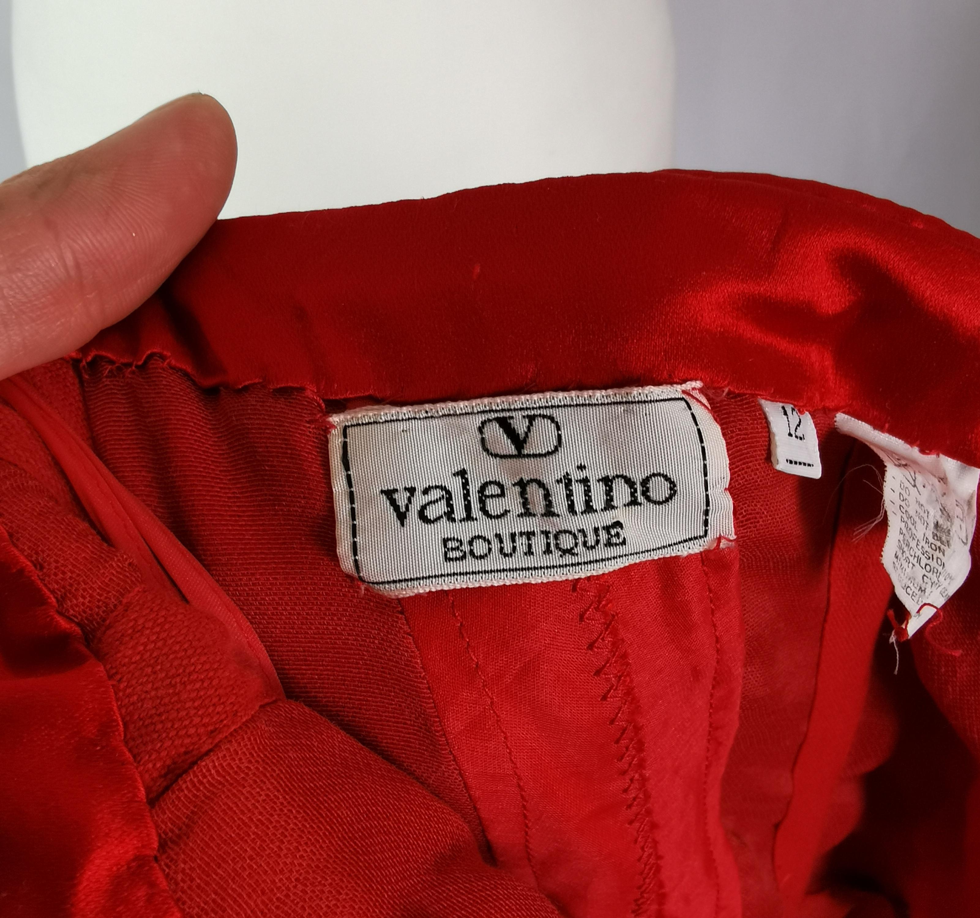 Vintage Valentino Red satin ball gown dress, Evening dress 1