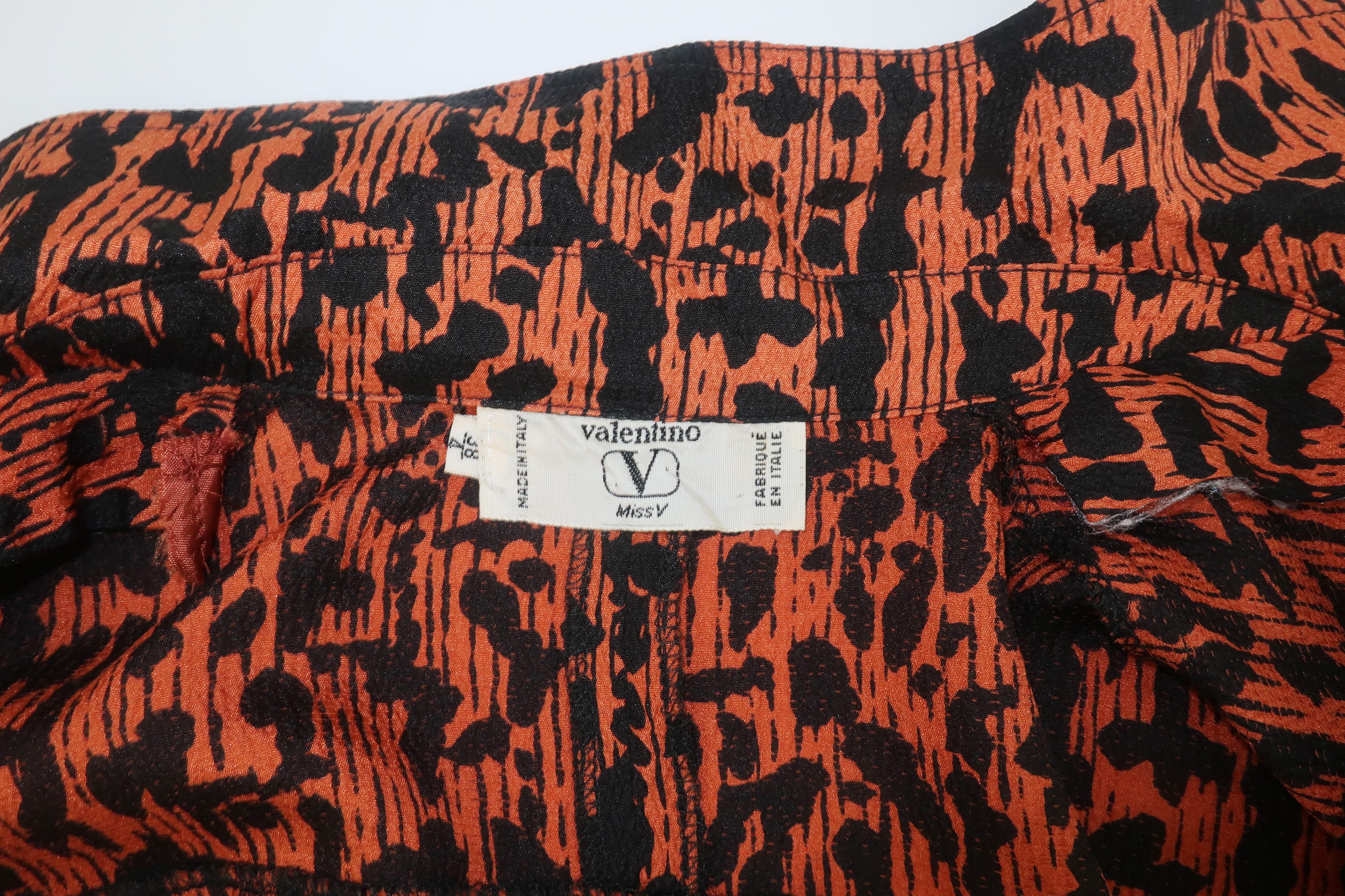 Vintage Valentino Silk Crepe Abstract Animal Print Blouse 3