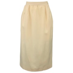 Vintage VALENTINO Size 8 Cream Wool Pencil Skirt