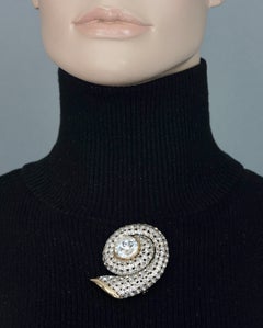 Vintage VALENTINO Snail Rhinestone Brooch