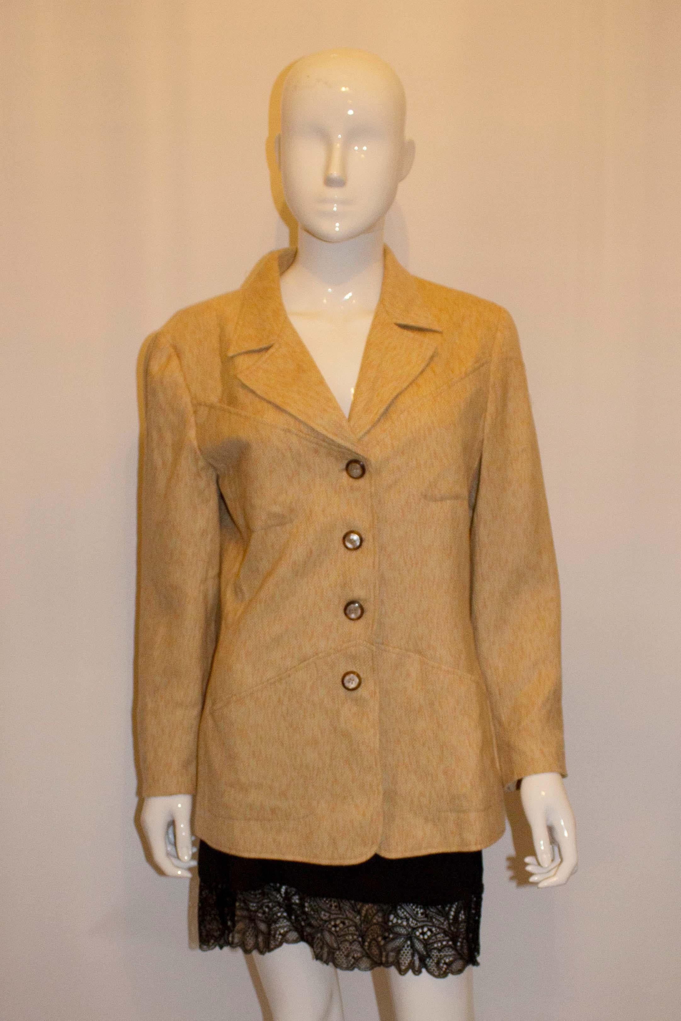 Brown Vintage Valentino Wool Jacket For Sale