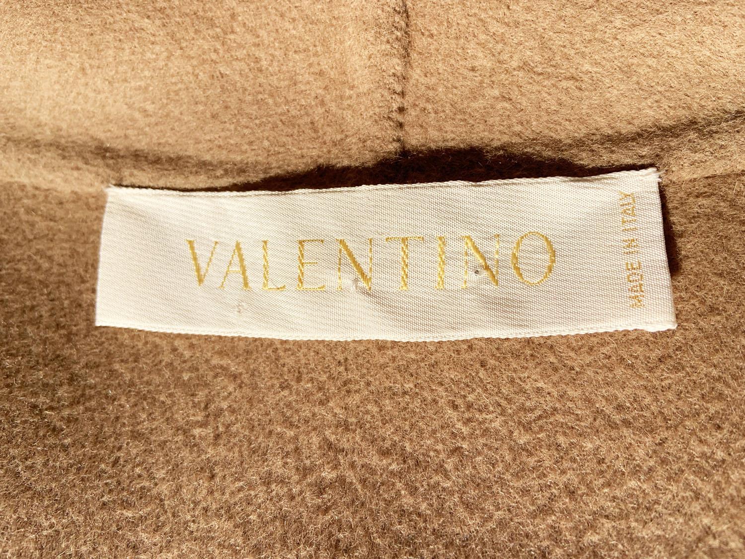 Vintage Valentino Wool Mink Trimmed Camel Color Skirt Suit size 10 For Sale 1