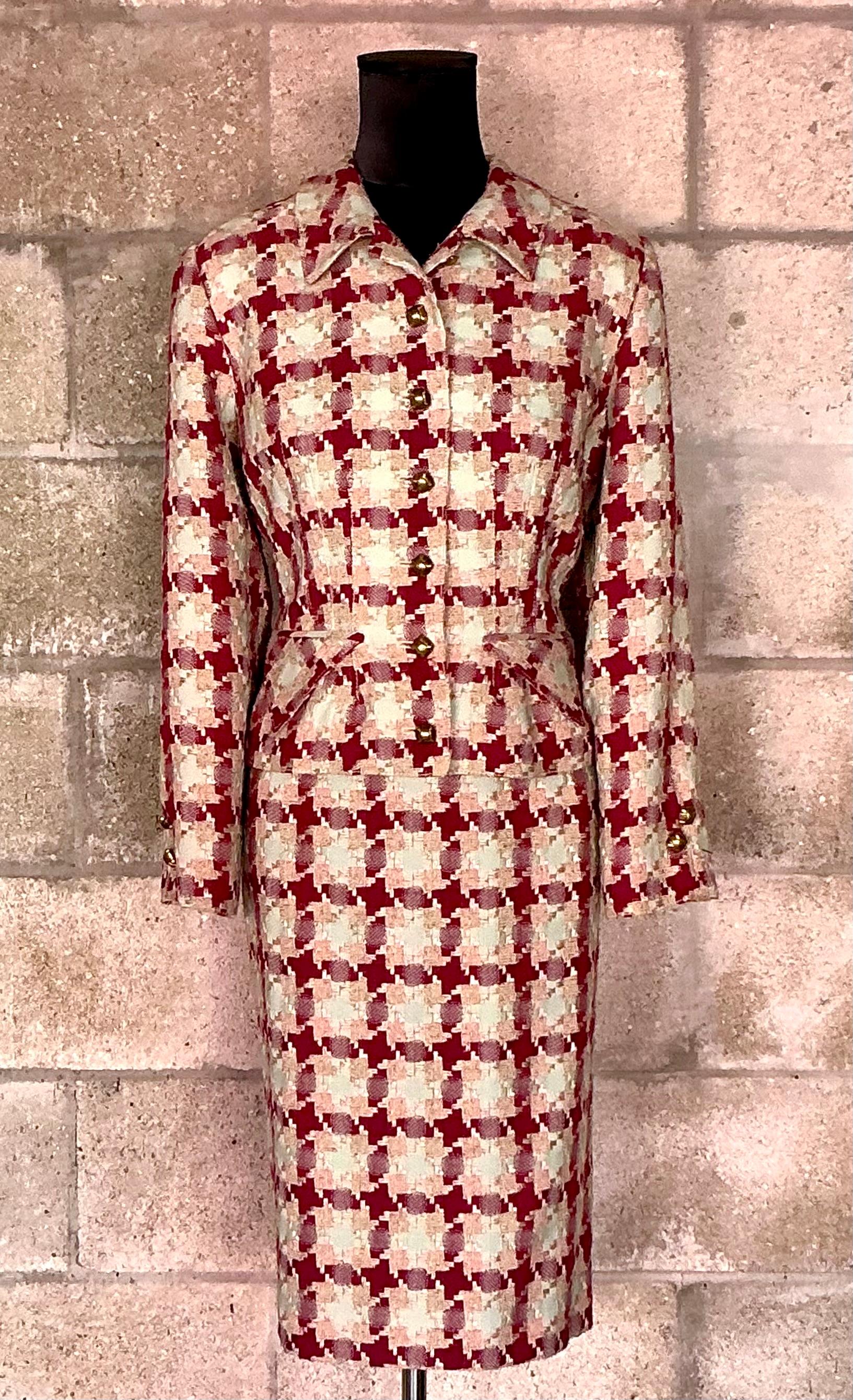 Vintage Valentino Woven Skirt Suit For Sale 8