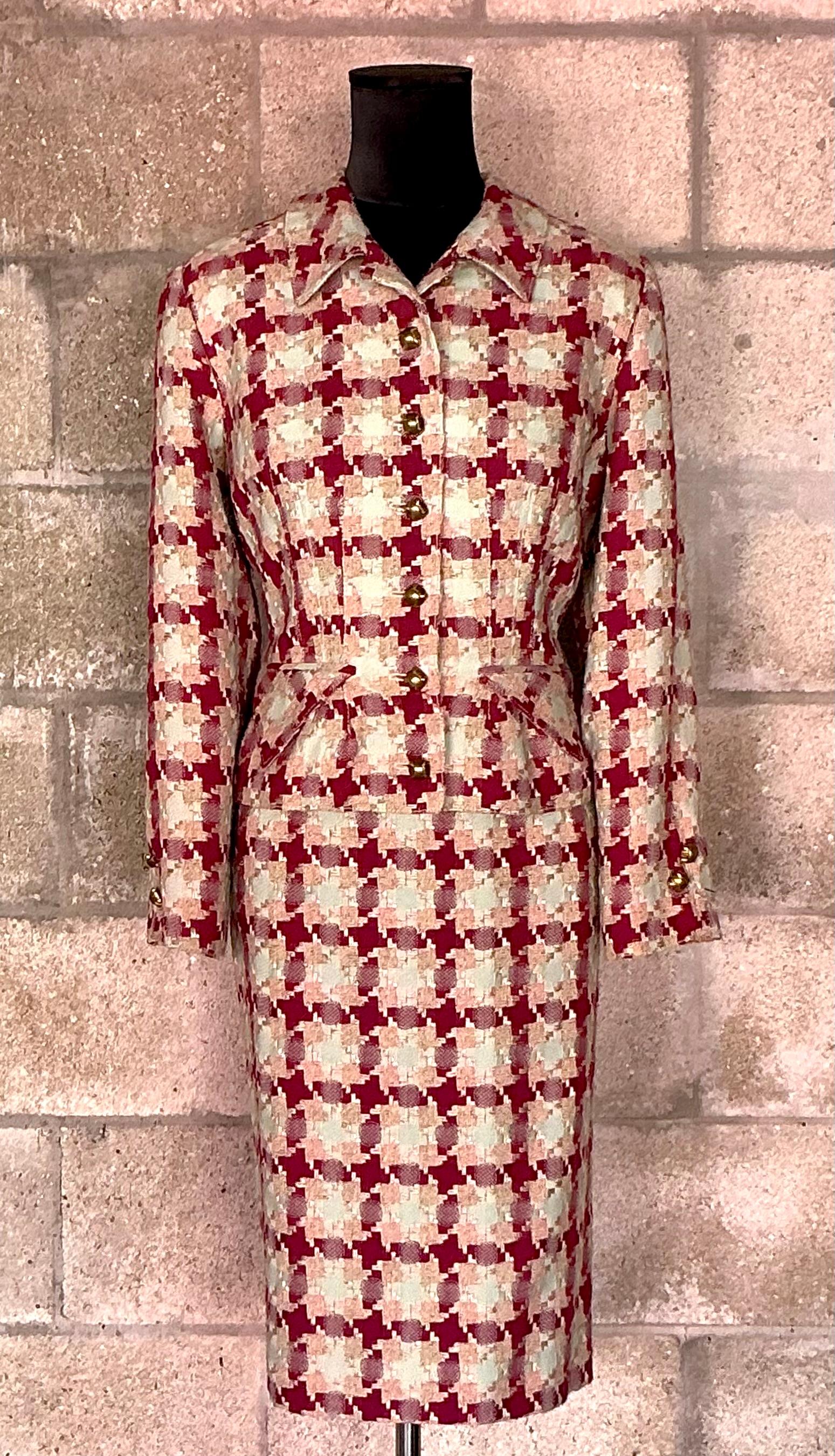 Vintage Valentino Woven Skirt Suit For Sale 9