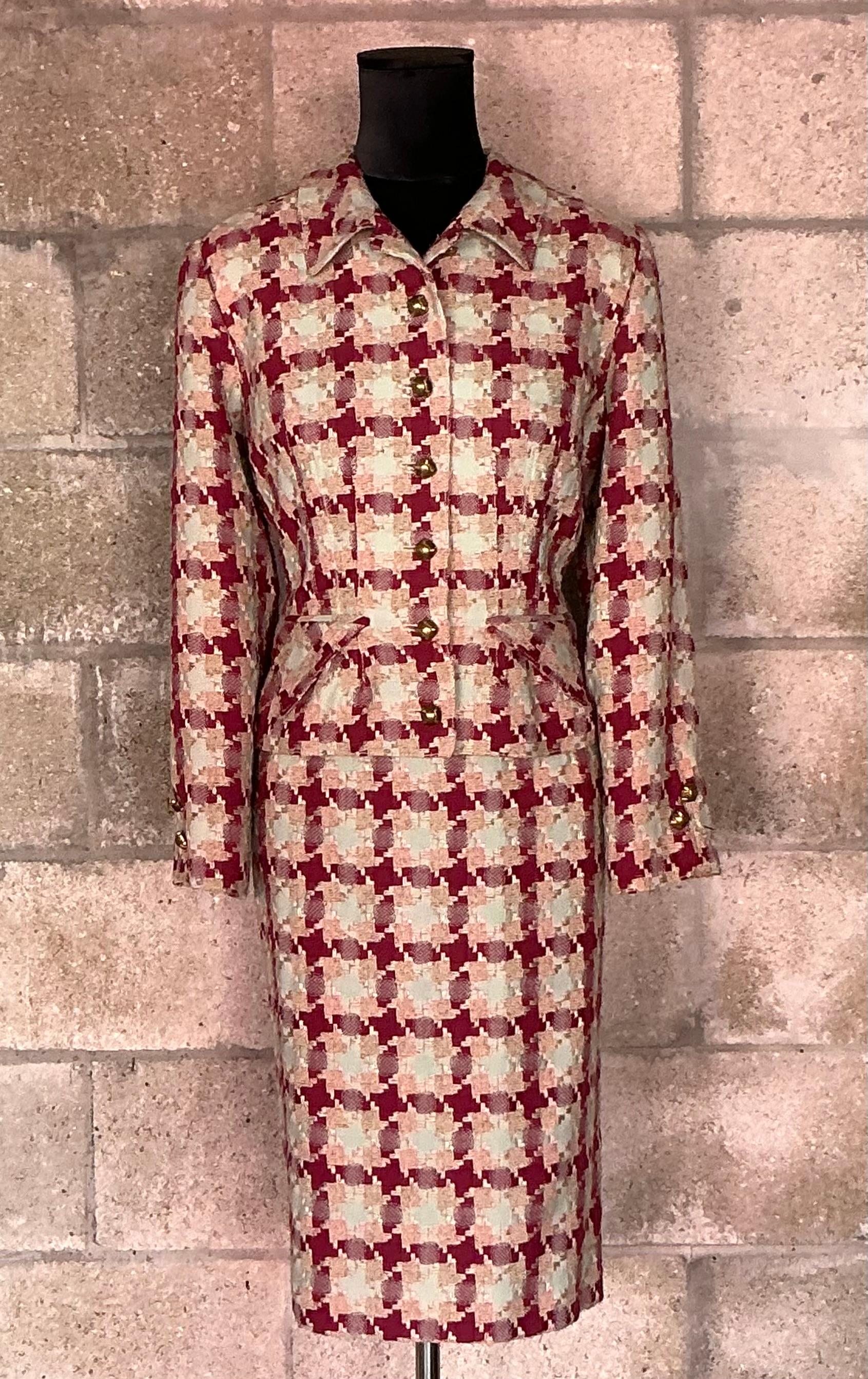 Vintage Valentino Woven Skirt Suit For Sale 10